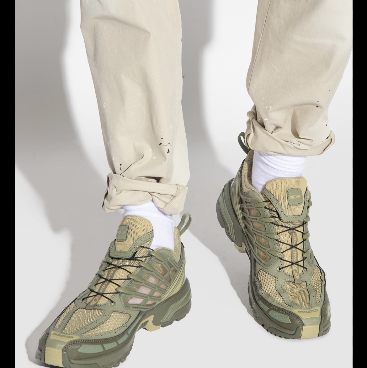 Salomon ACS Pro Grey Green Deep Lichen Green 착용 스타일