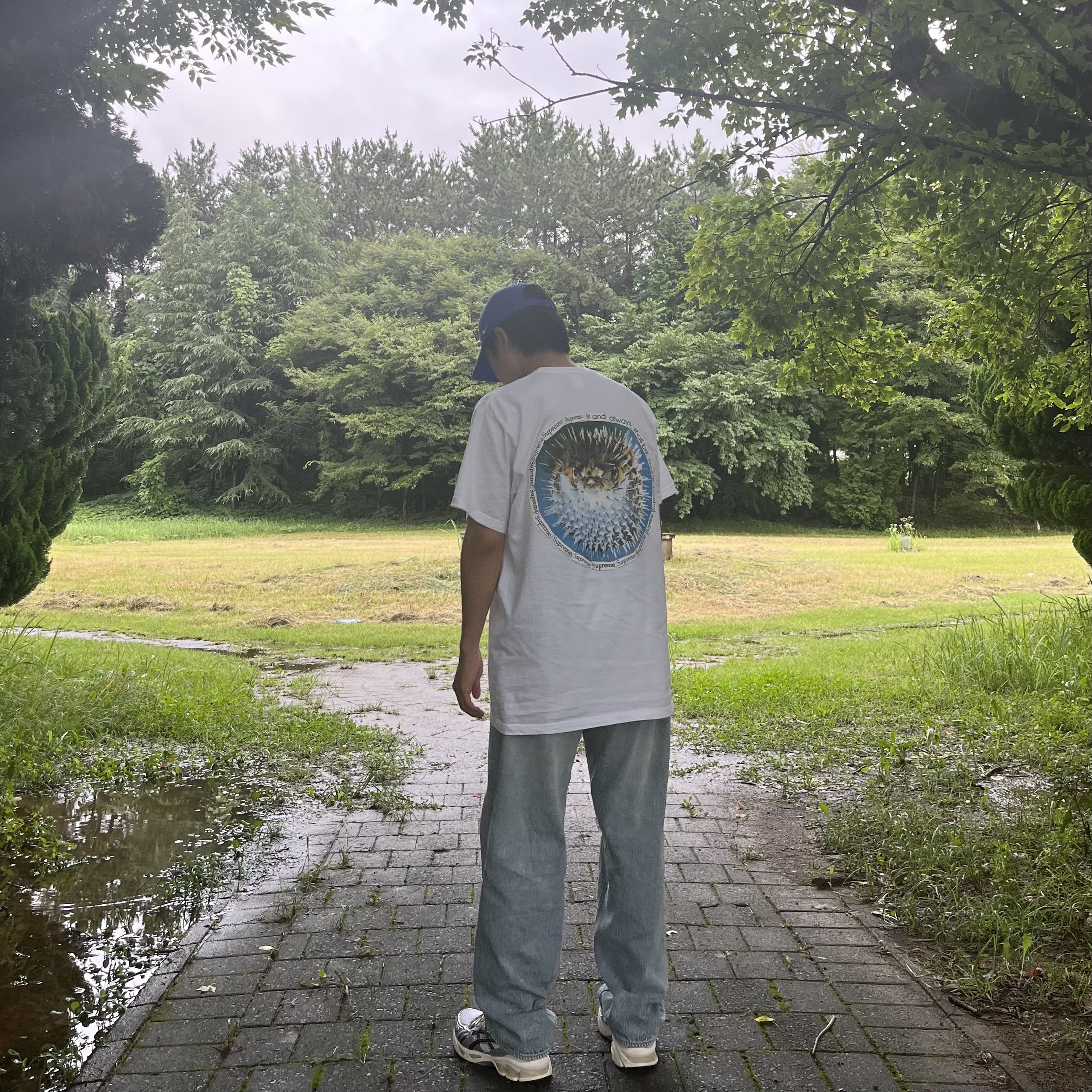 Comoli 5P Denim Pants Bleach - 23SS, Asics x JJJJound Gel-Kayano 14 Silver Black 착용 스타일 - 2