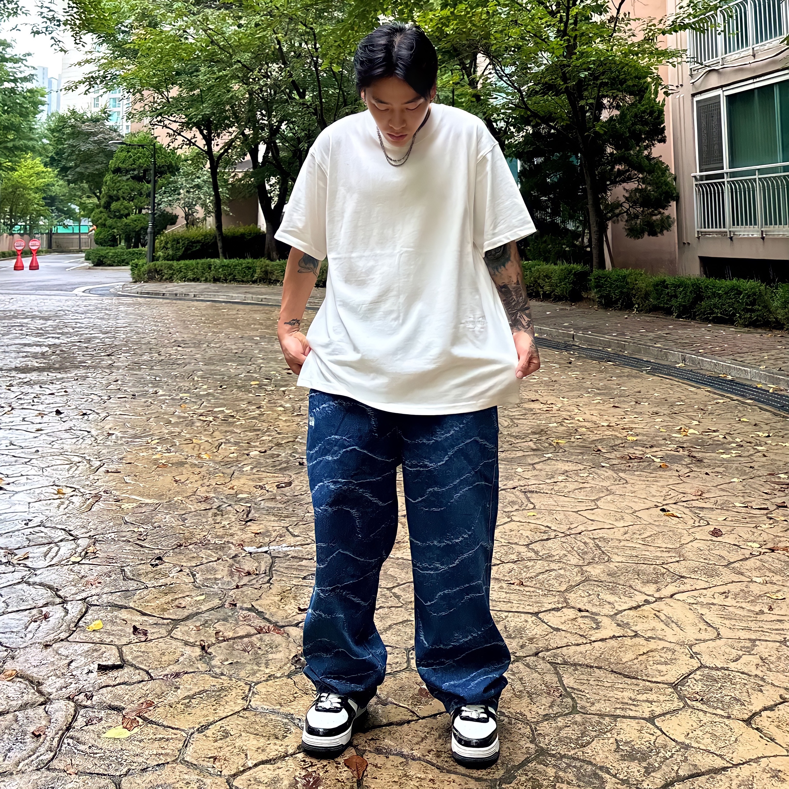 BAPE Bape Sta Low Black 착용 스타일 - 4