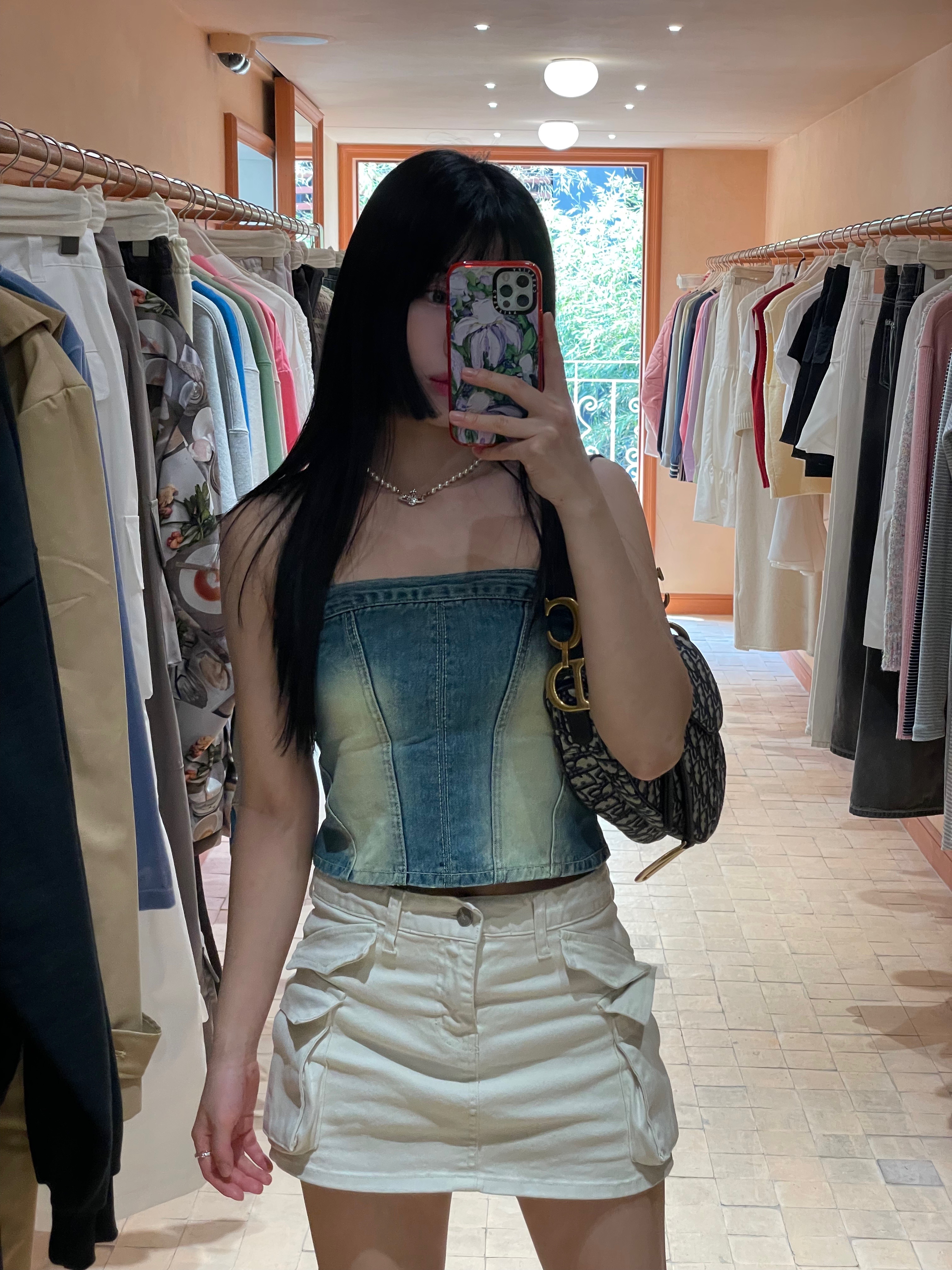 Vivienne Westwood Mini Bas Relief Choker Silver, Dior Saddle Bag Blue Dior Oblique Jacquard 착용 스타일 - 5