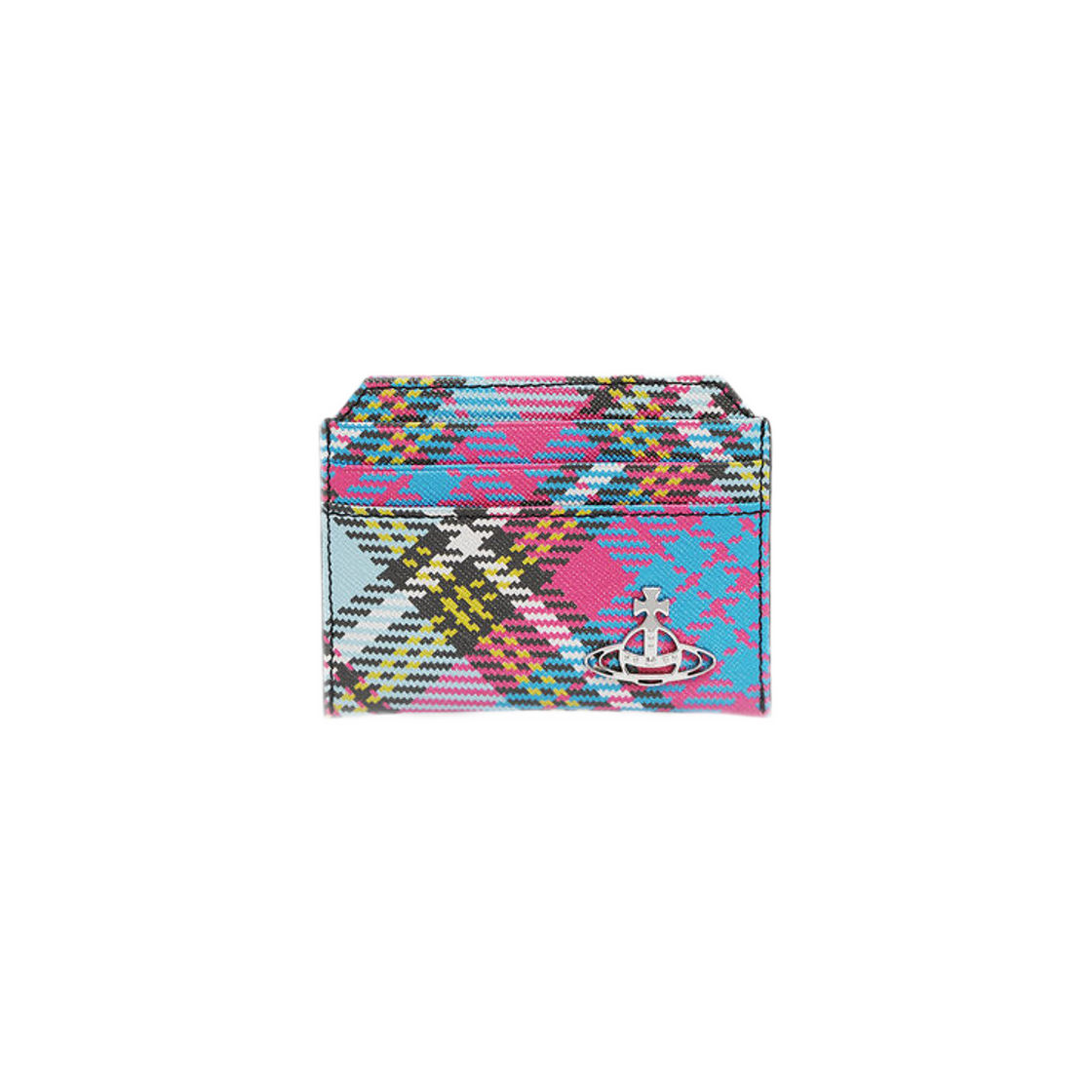 Vivienne Westwood Biogreen Saffiano Printed Slim Card Holder Macandy Tartan 상세 이미지 1