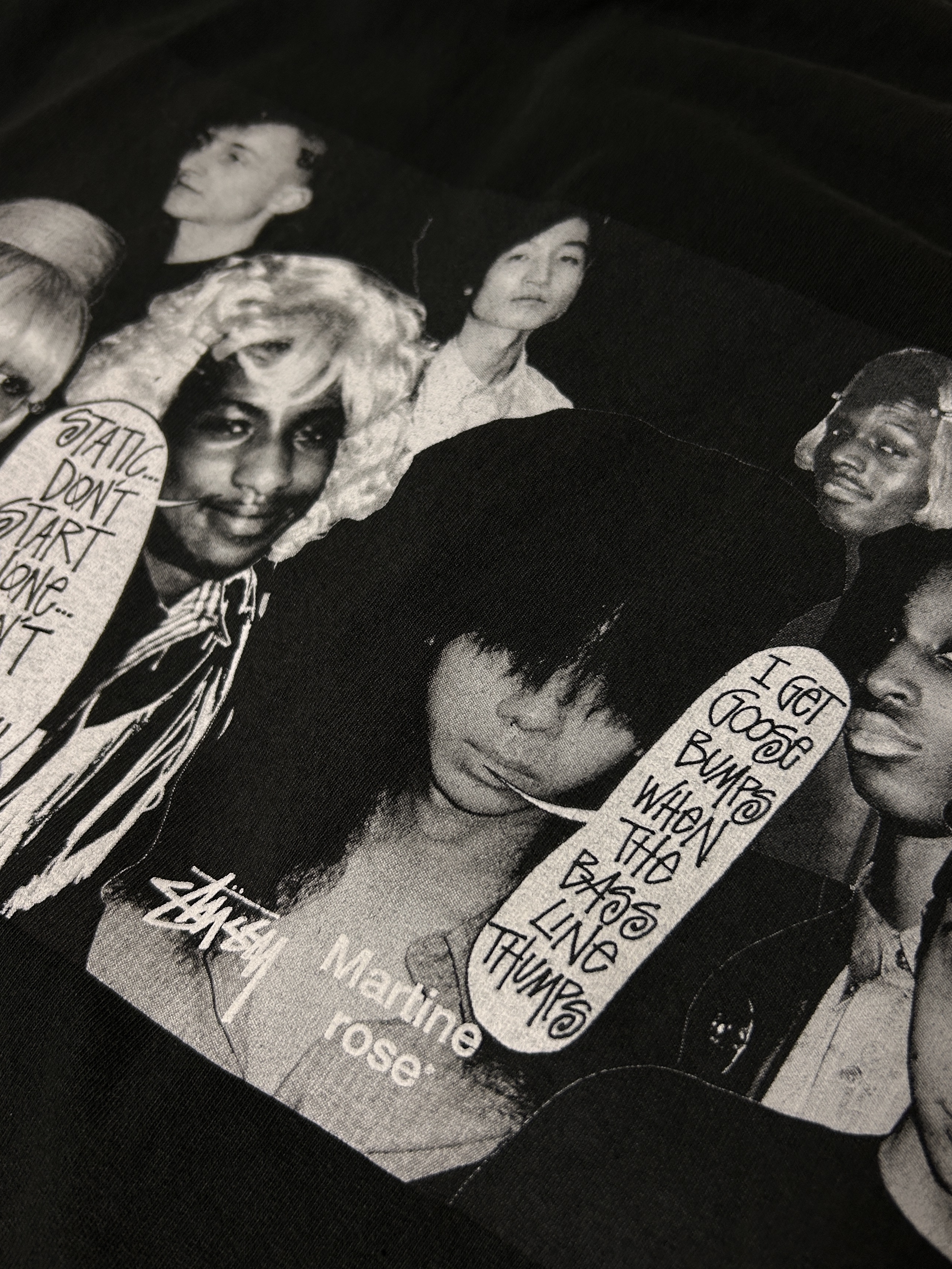 Stussy x Martine Rose Collage Pigment Dyed T-Shirt Black 착용 스타일