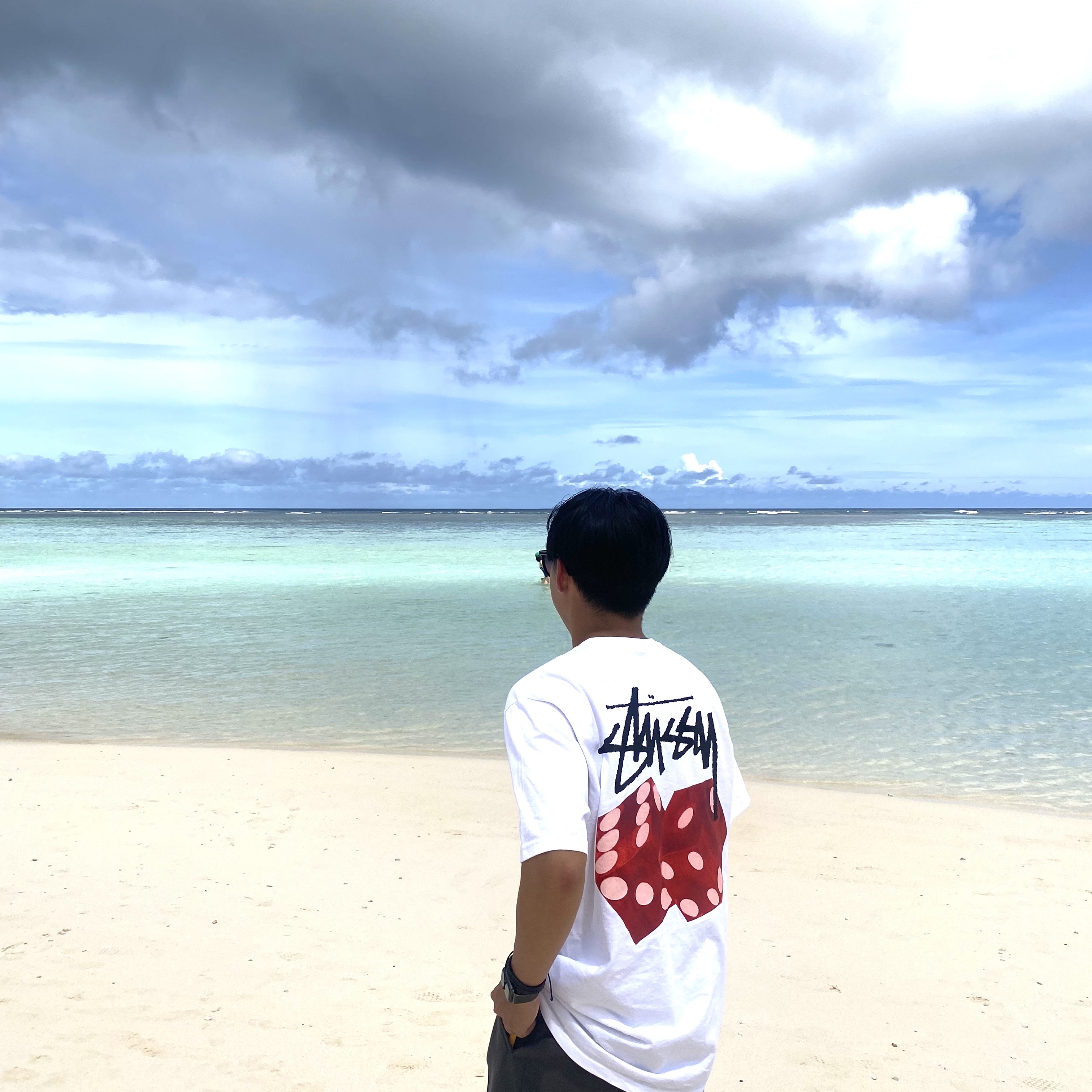 Stussy Diced Out T-Shirt White 착용 스타일 - 2