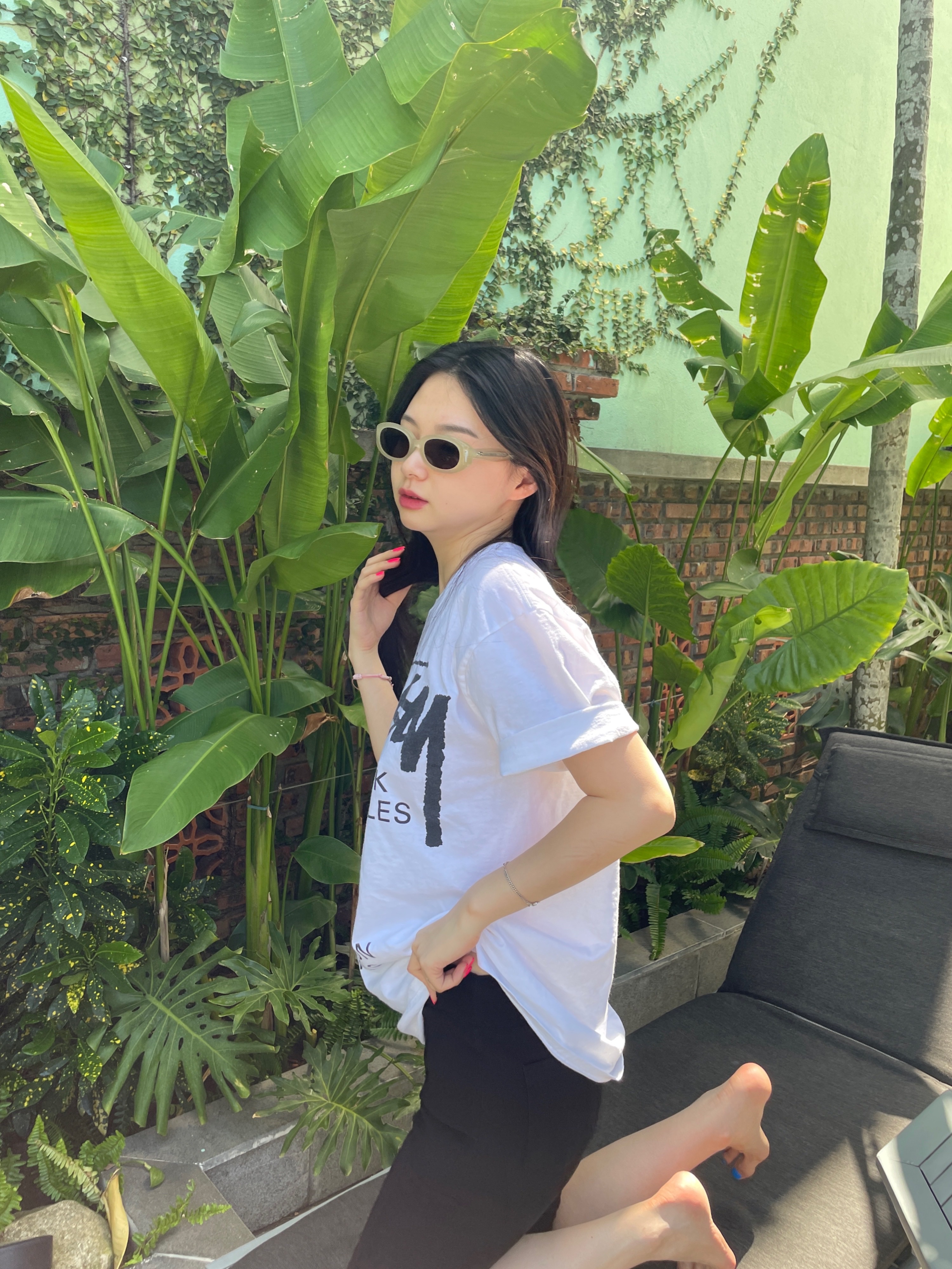 Stussy World Tour T-Shirt White 2023 착용 스타일 - 4