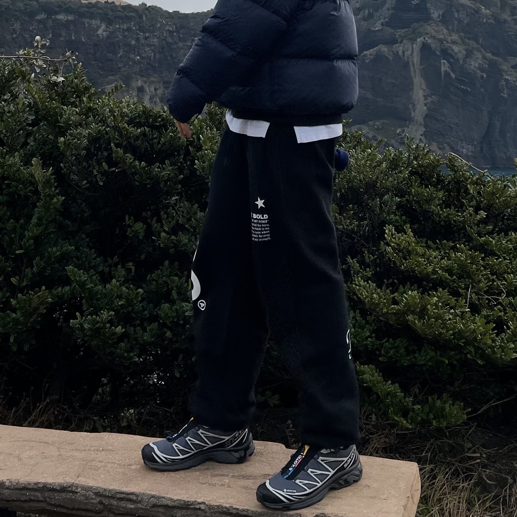 Salomon XT-6 Gore-Tex Black Ebony 착용 스타일