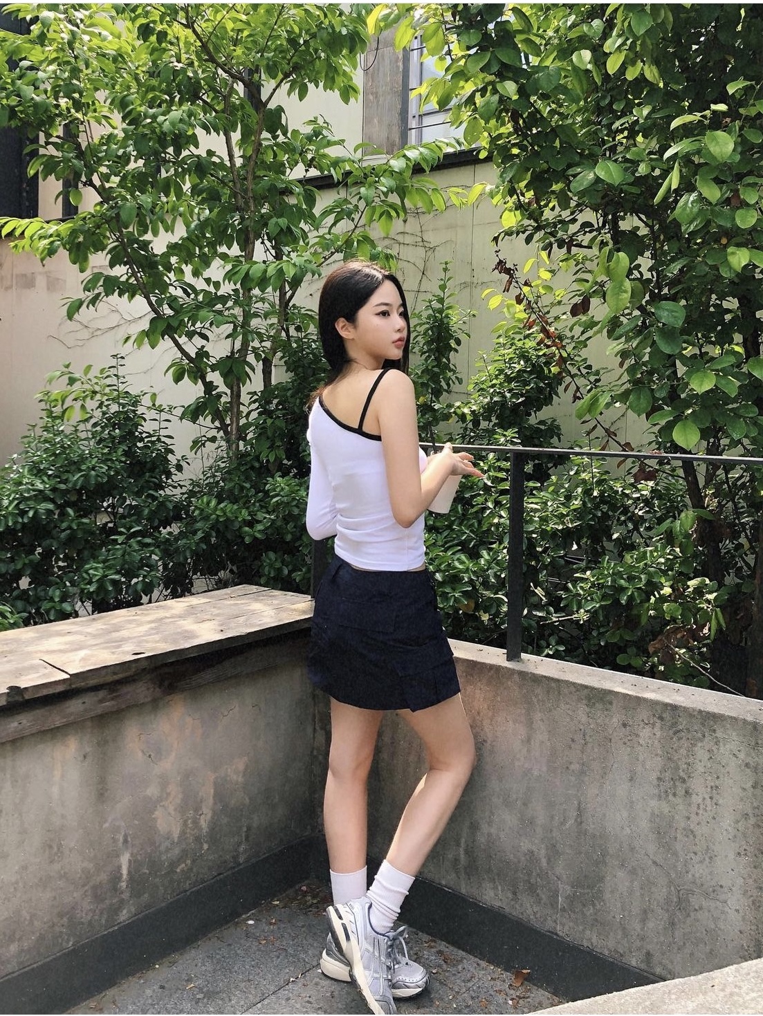 Porta Women Dry Cargo Skirt Light Beige, Porta Women Dry Cargo Skirt Dark Navy 착용 스타일