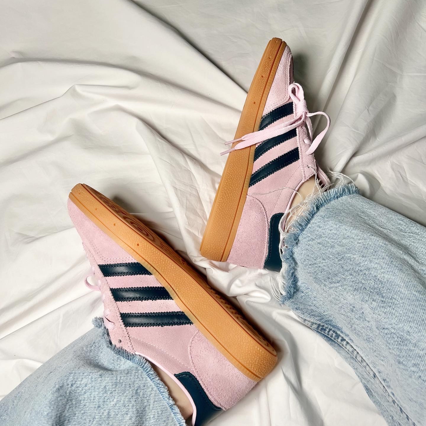 (W) Adidas Spezial Handball Clear Pink 착용 스타일 - 3