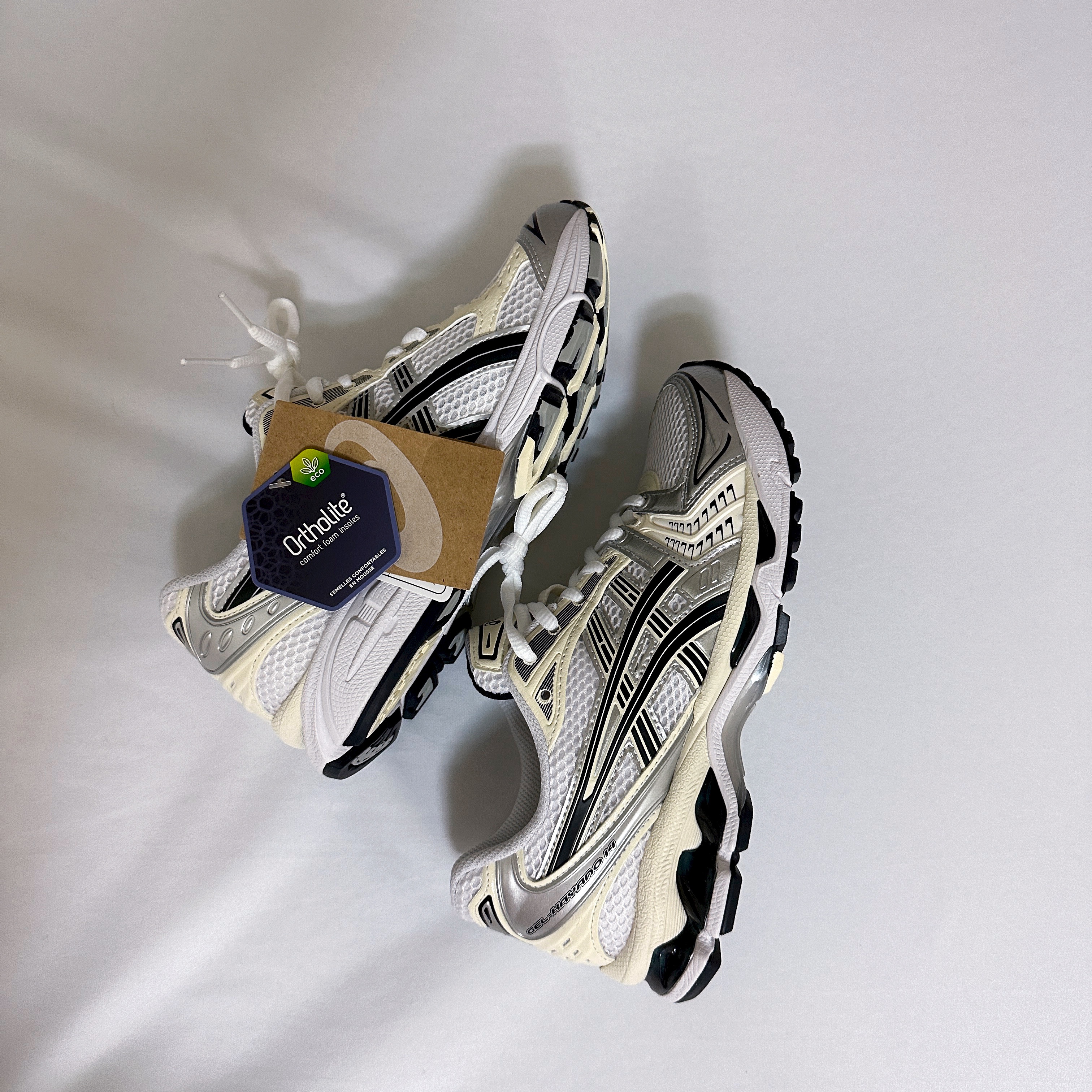 (W) Asics Gel-Kayano 14 White Midnight 착용 스타일 - 2