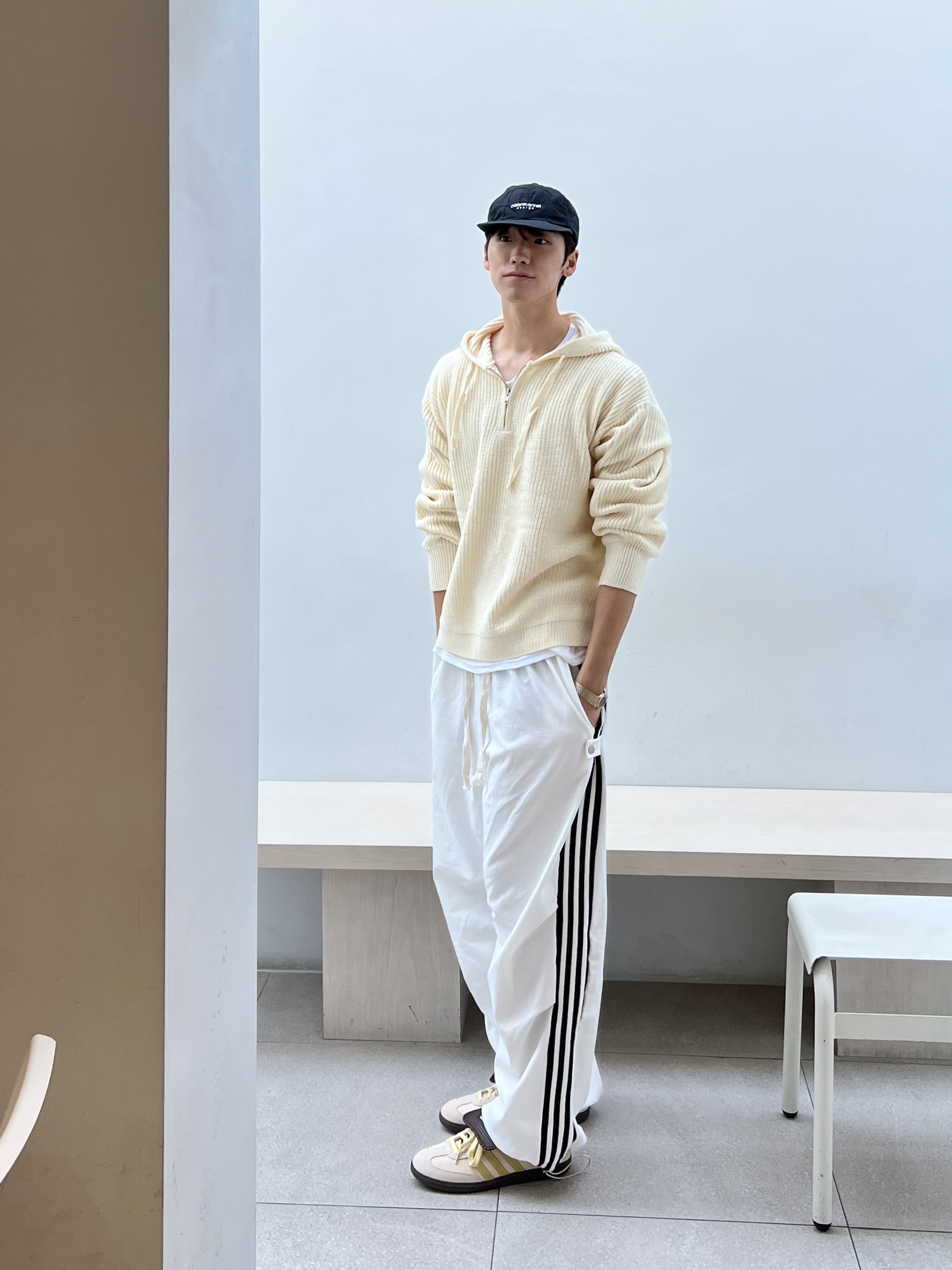 Adidas x Wales Bonner Samba Brown Ecru Tint 착용 스타일