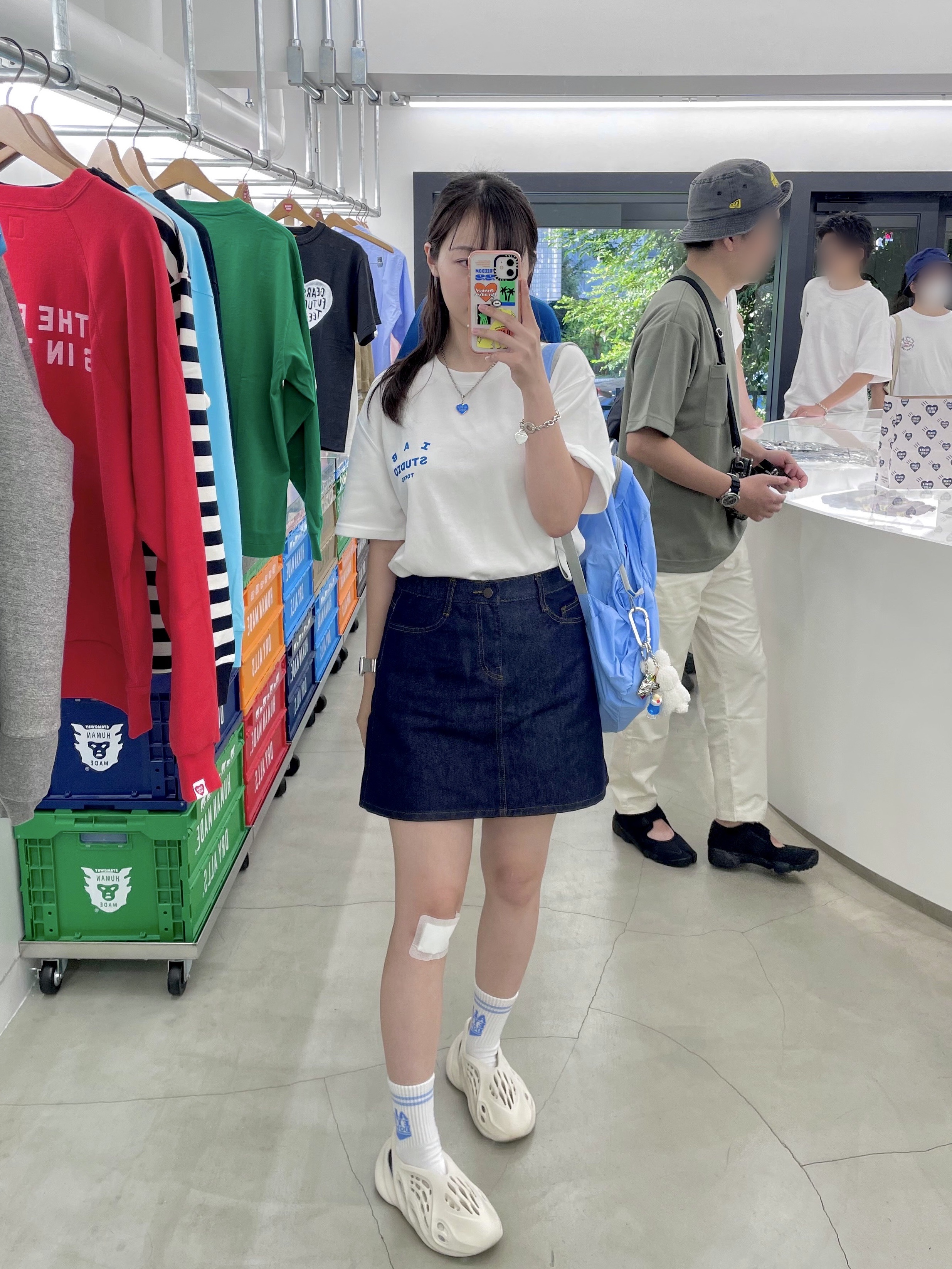 IAB Studio Tokyo T-Shirt White, Human Made Five Heart Necklace Silver 착용 스타일
