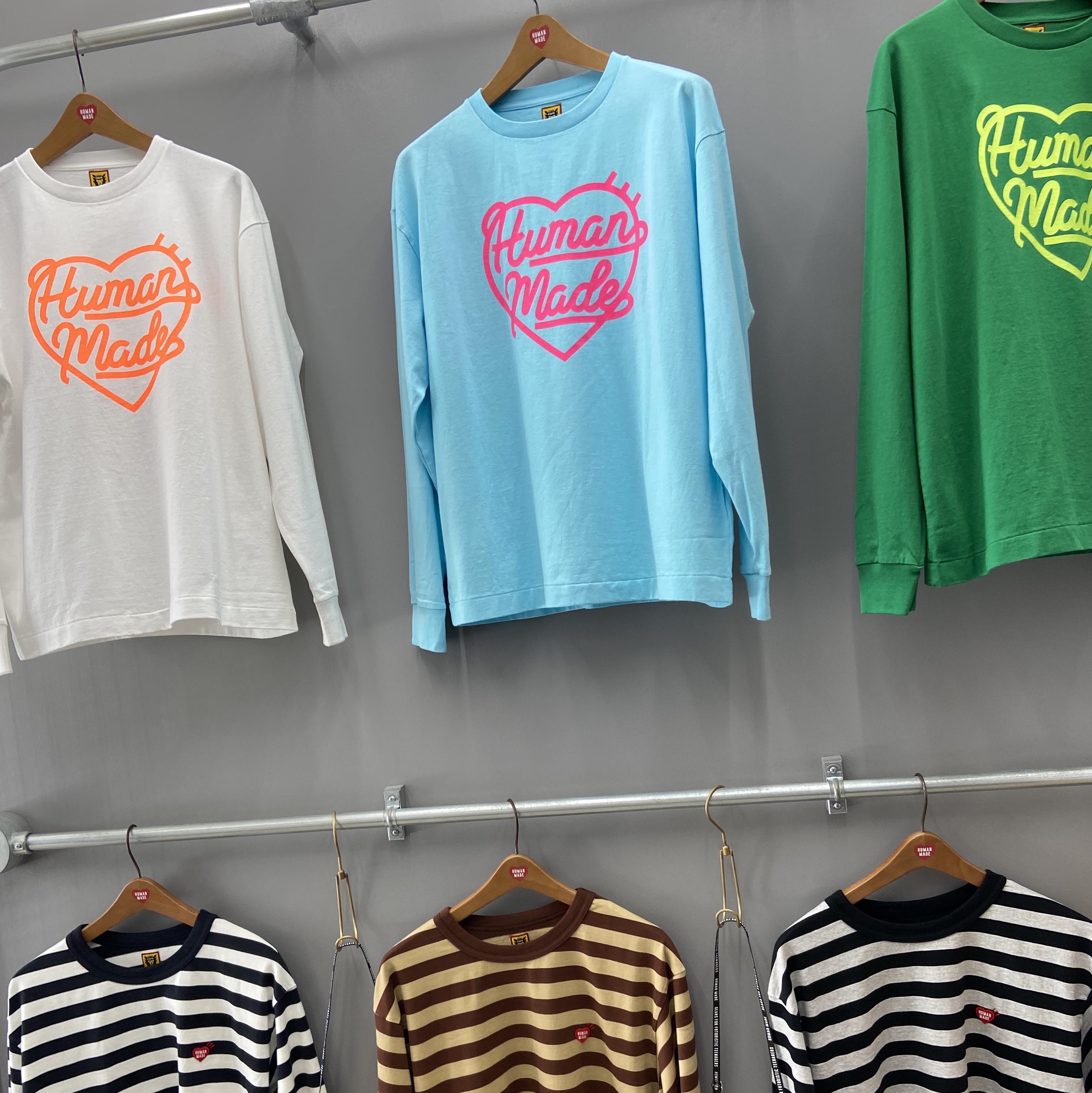 Human Made Heart L/S T-Shirt Black, Human Made Heart L/S T-Shirt Green 착용 스타일