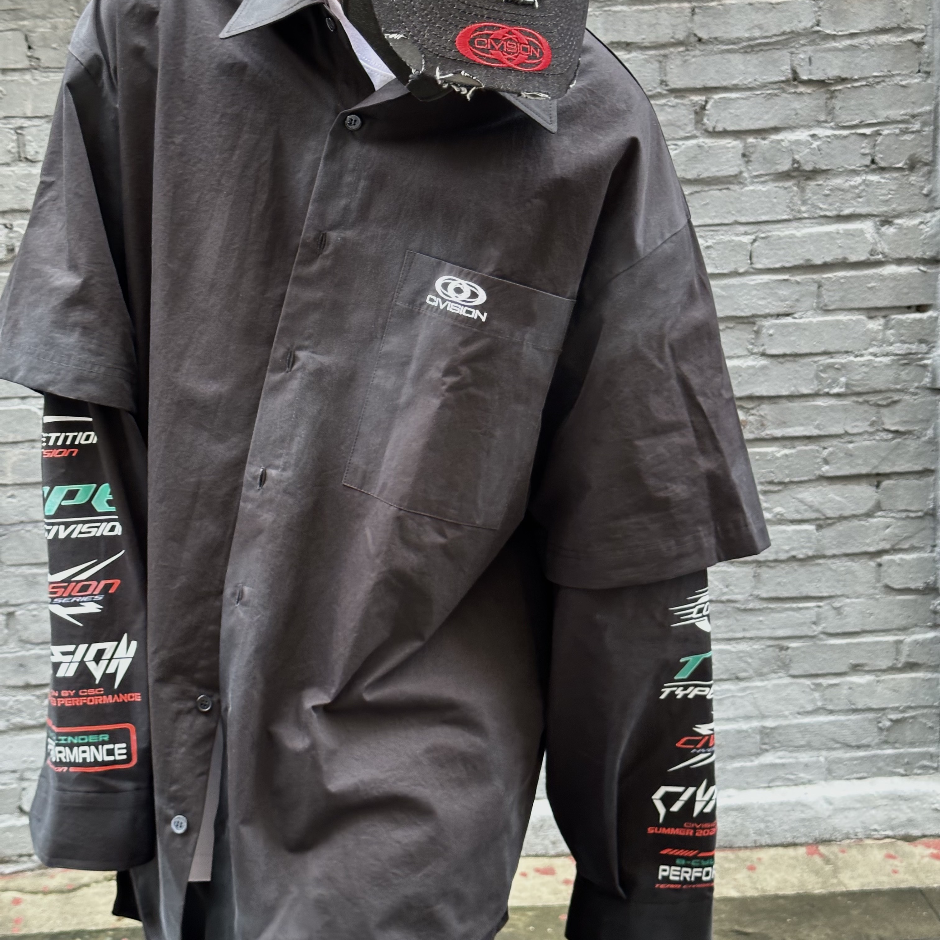 [KREAM 단독] Civision by CSC Hybrid Layered Shirts Washed Black, Nonnod Mechanic Cargo Pants Black 착용 스타일 - 2