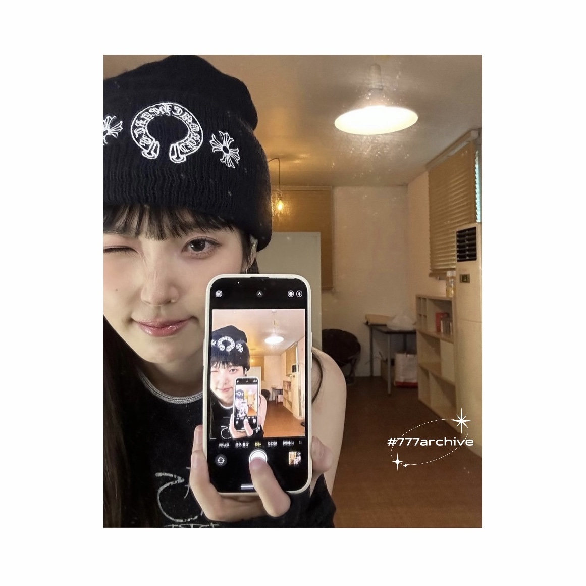 Chrome Hearts Horseshoe Beanie Black 착용 스타일 - 1