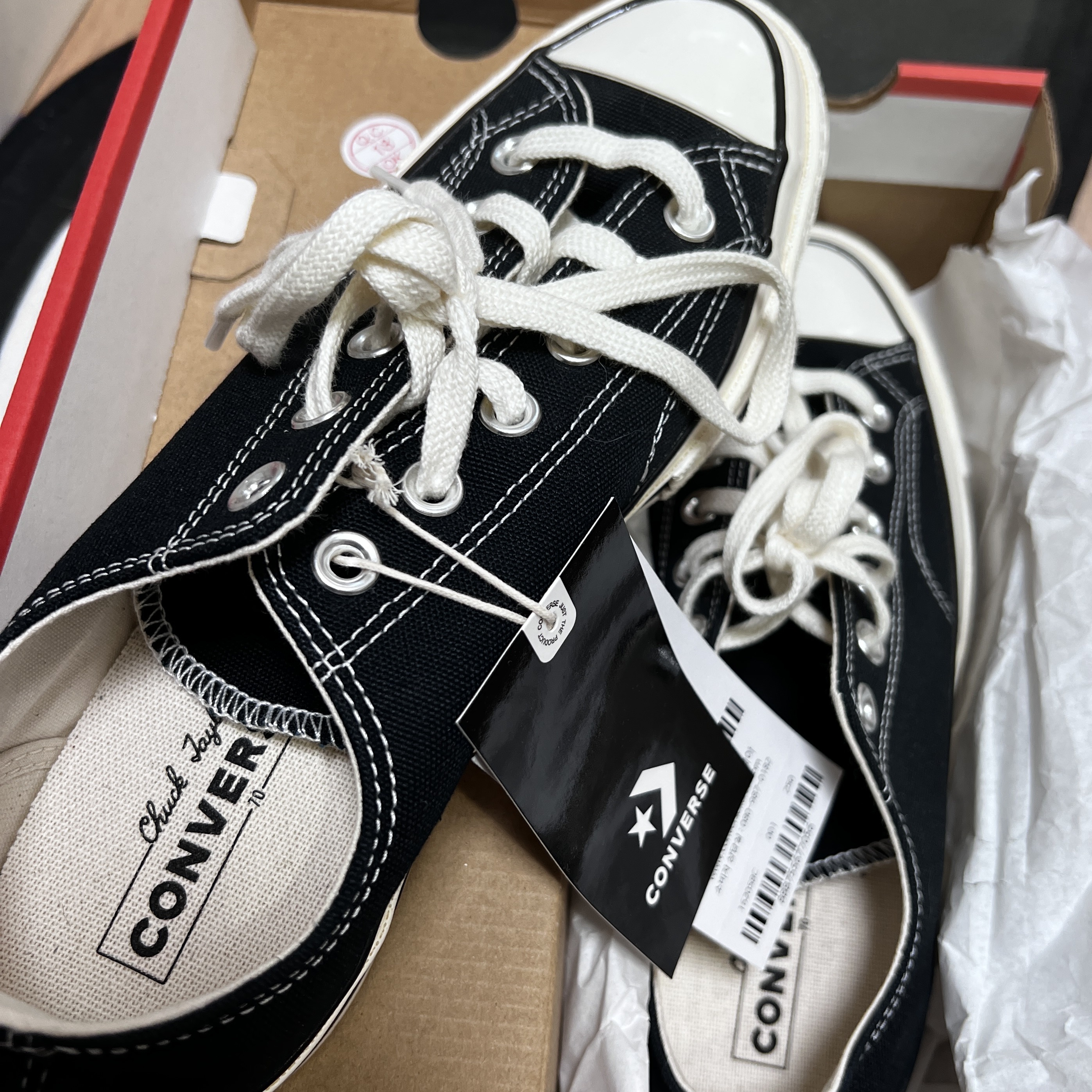 Converse Chuck 70 Ox Black - Standard, Nike x Stussy NRG Crew Socks White Black 착용 스타일 - 1