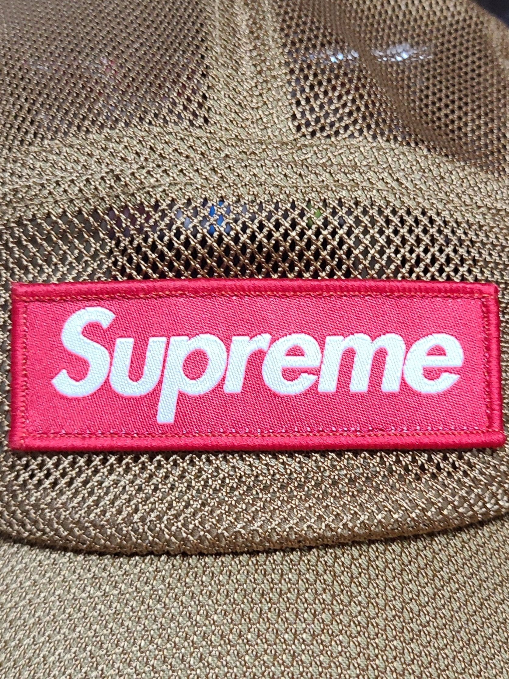 Supreme Mesh Cordura Camp Cap Sand - 23SS 착용 스타일 - 3