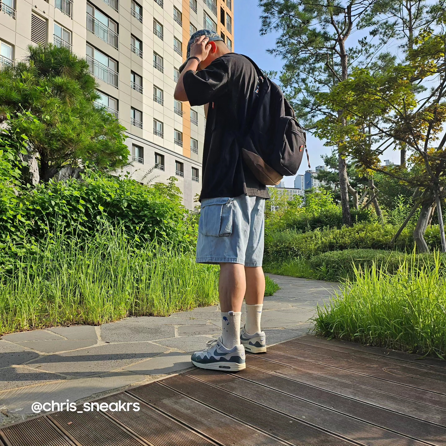 Supreme Frayed Logos Denim Camp Cap Blue - 21SS, Nike x Patta Air Max 1 Noise Aqua 착용 스타일 - 2