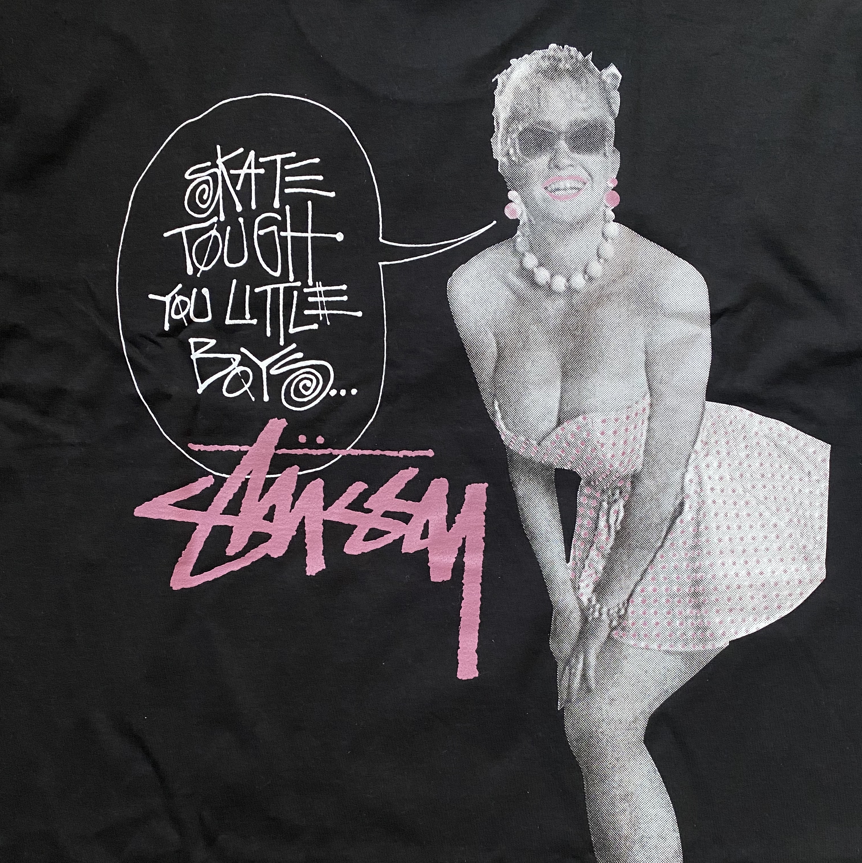 Stussy Skate Tough T-Shirt Black 착용 스타일 - 1