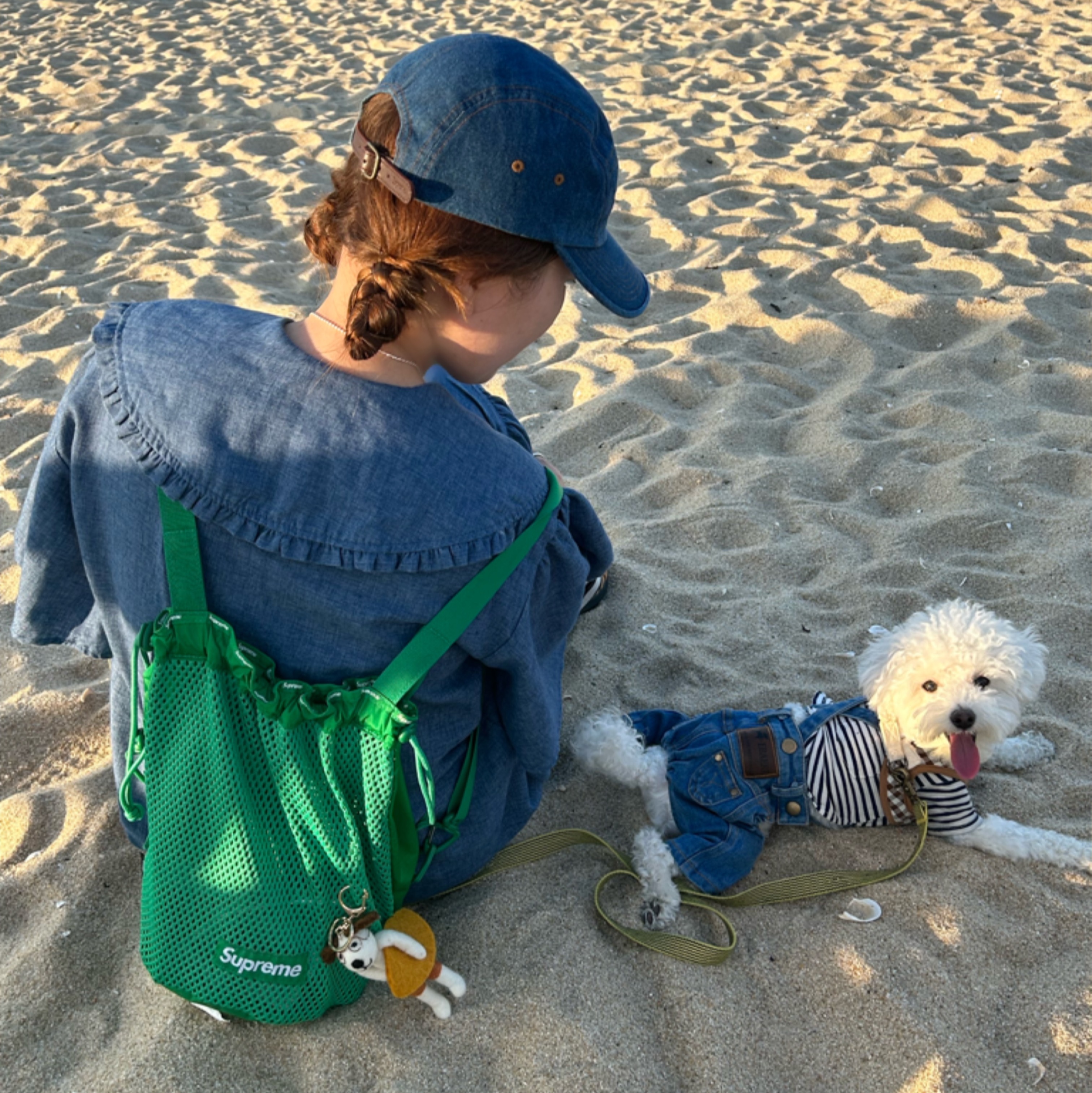 Supreme Mesh Small Backpack Green - 23SS 착용 스타일