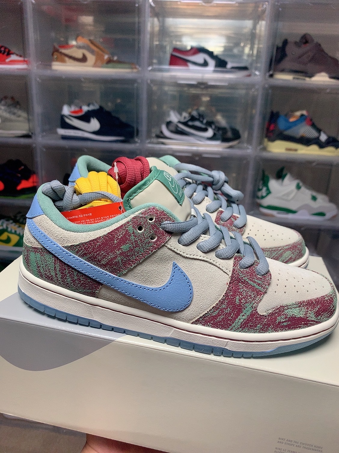 Nike x Crenshaw Skate Club SB Dunk Low Sail Light Blue Cedar 착용 스타일