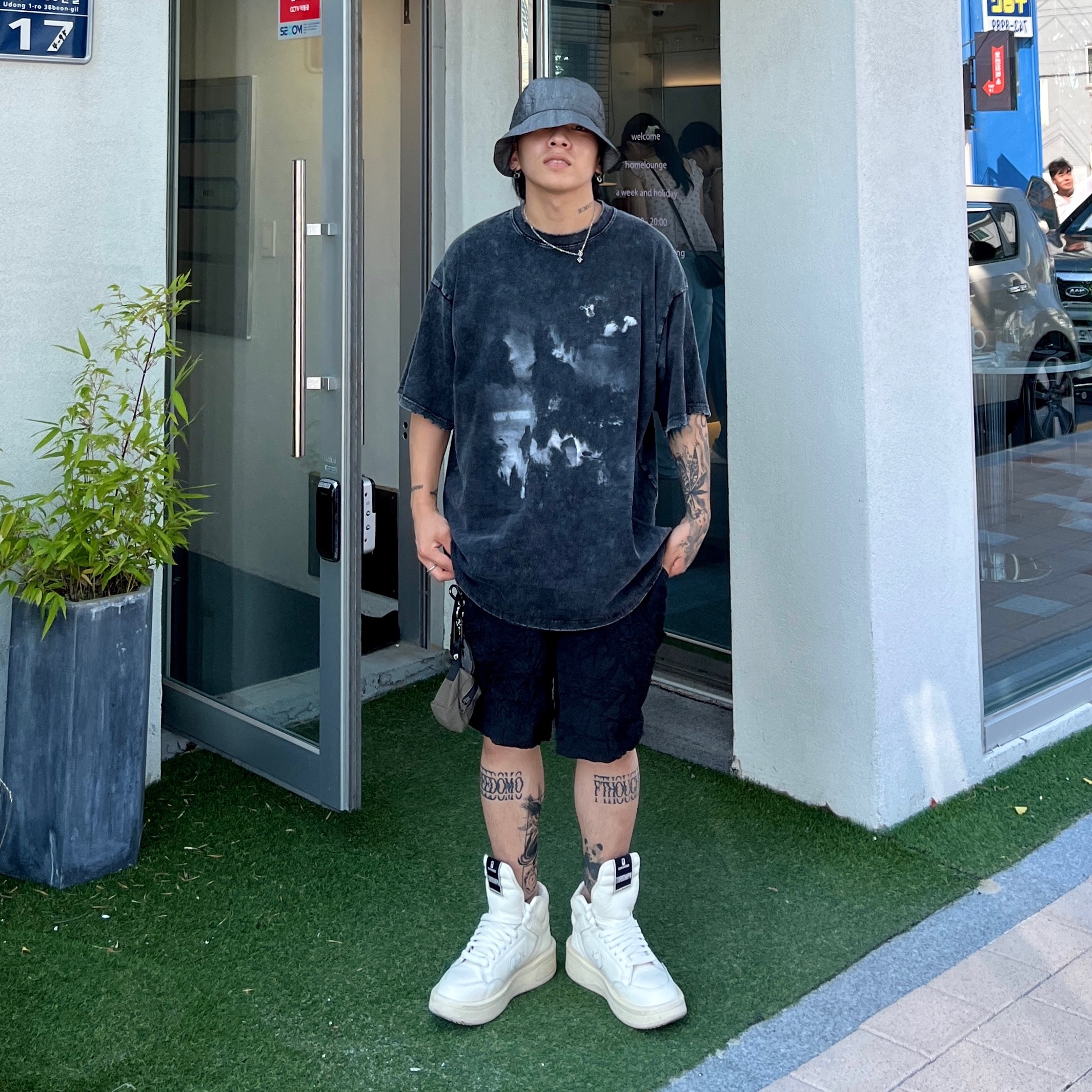 Converse x Drkshdw Turbowpn Egret 착용 스타일 - 1