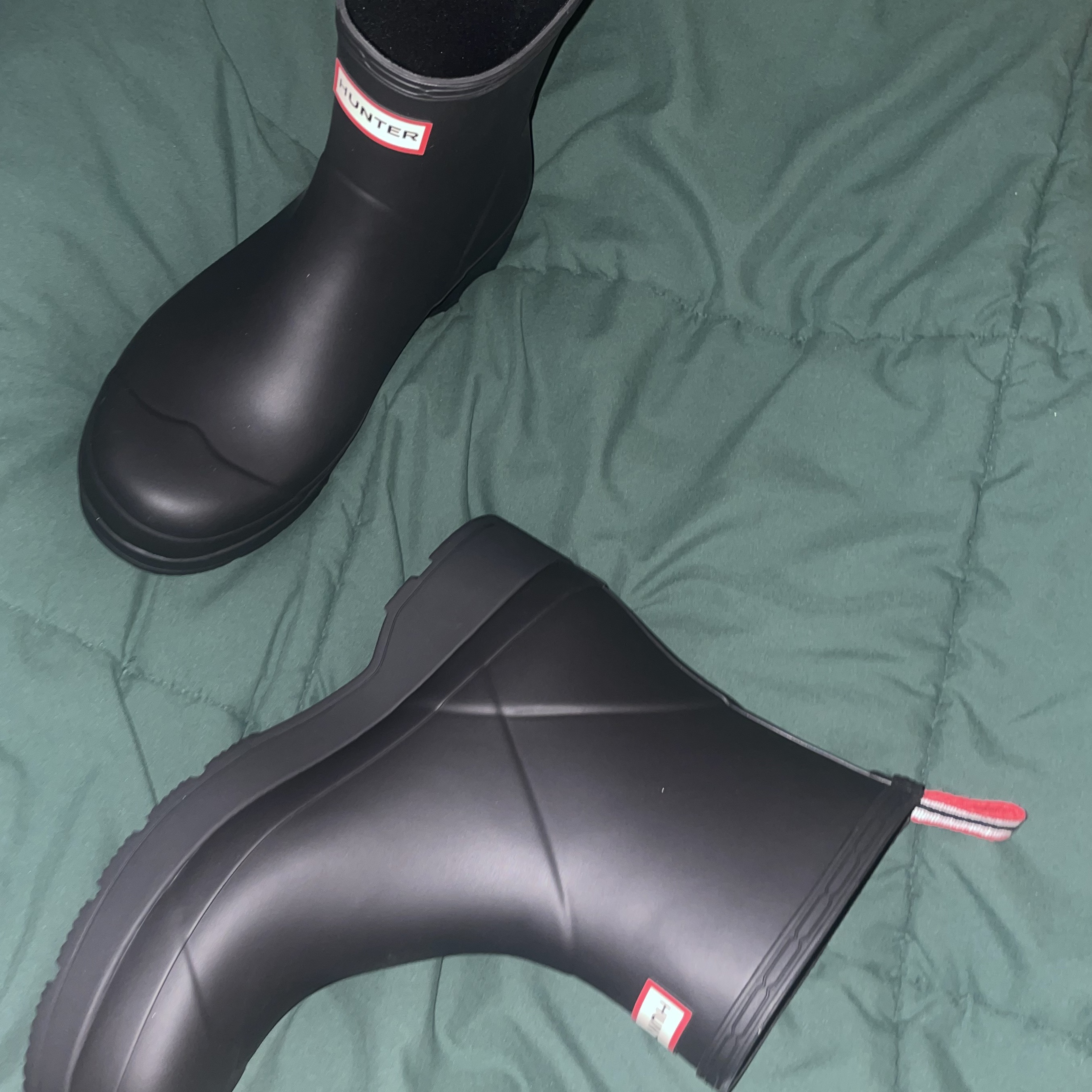 Hunter Play Short Wellington Boots Black 착용 스타일