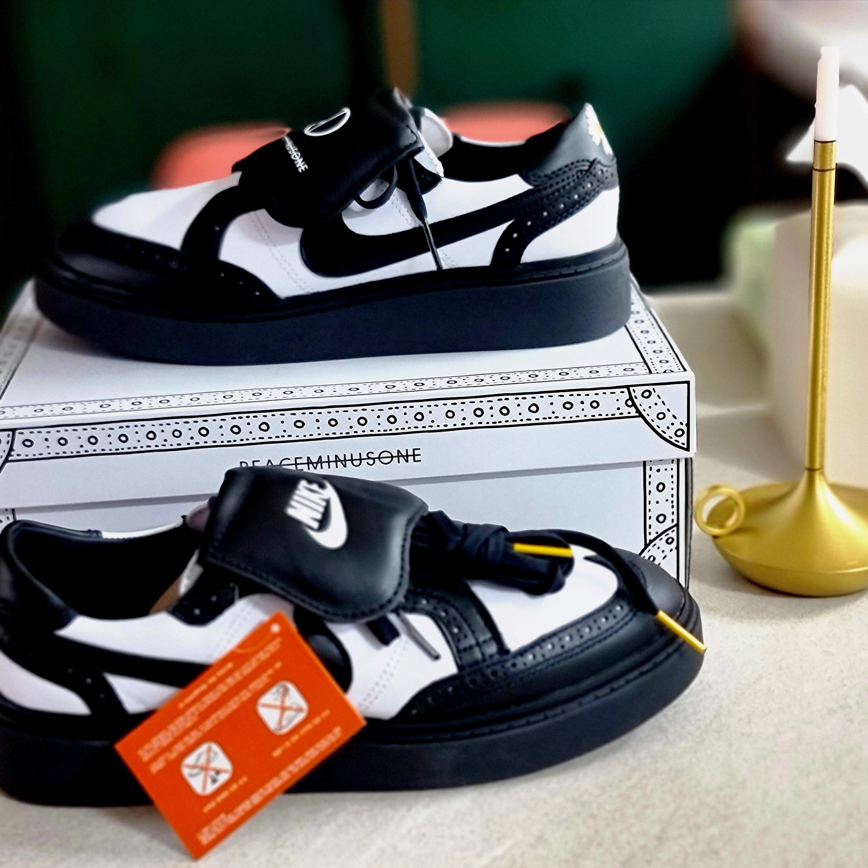 Nike x Peaceminusone Kwondo1 Black and White 착용 스타일