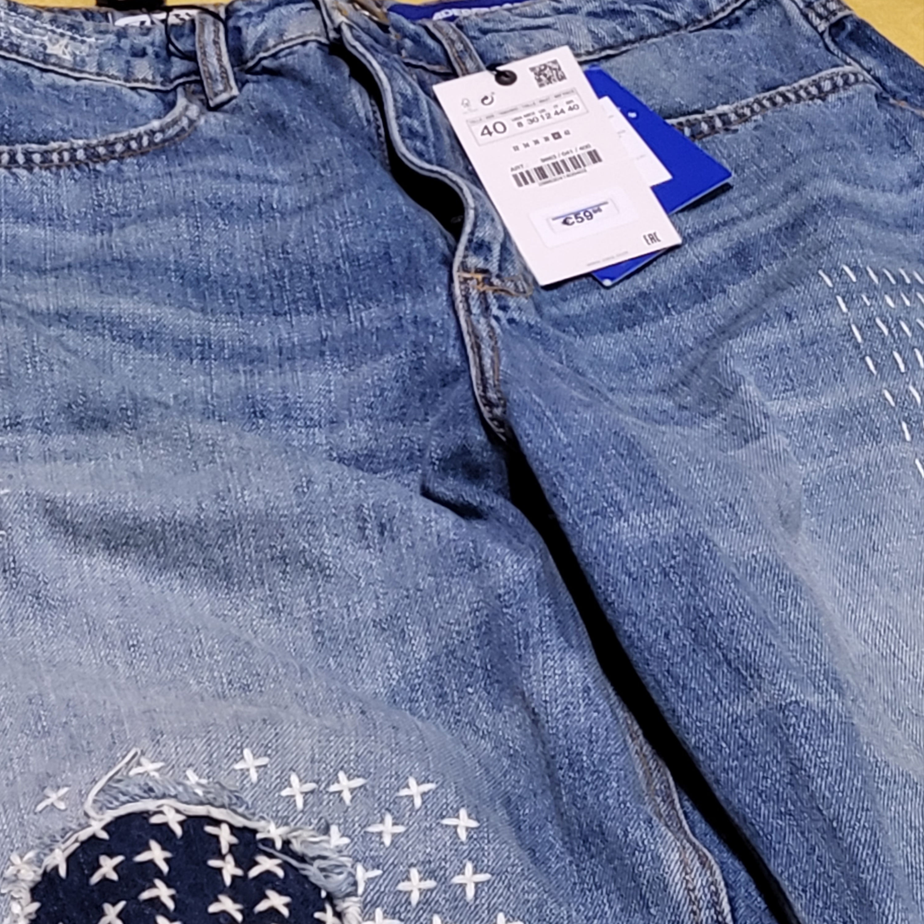 Zara x Ader Error Patchwork Jeans Blue 착용 스타일