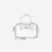 Miu Miu Plexiglas and Nappa Leather Top Handle Mini Bag Silver