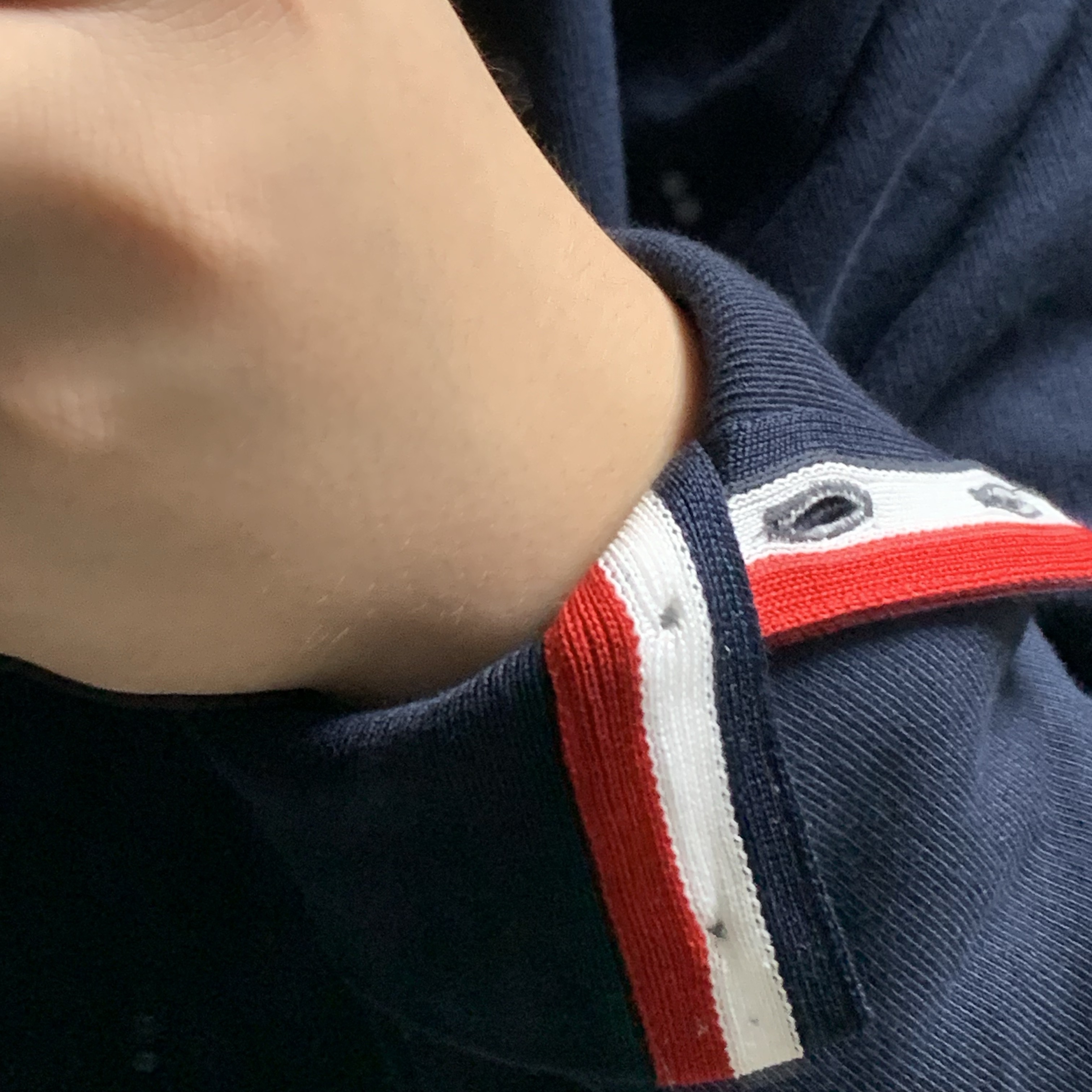 Thom Browne Loopback Center Back Stripe Crewneck Pullover Knit Navy 착용 스타일 - 2