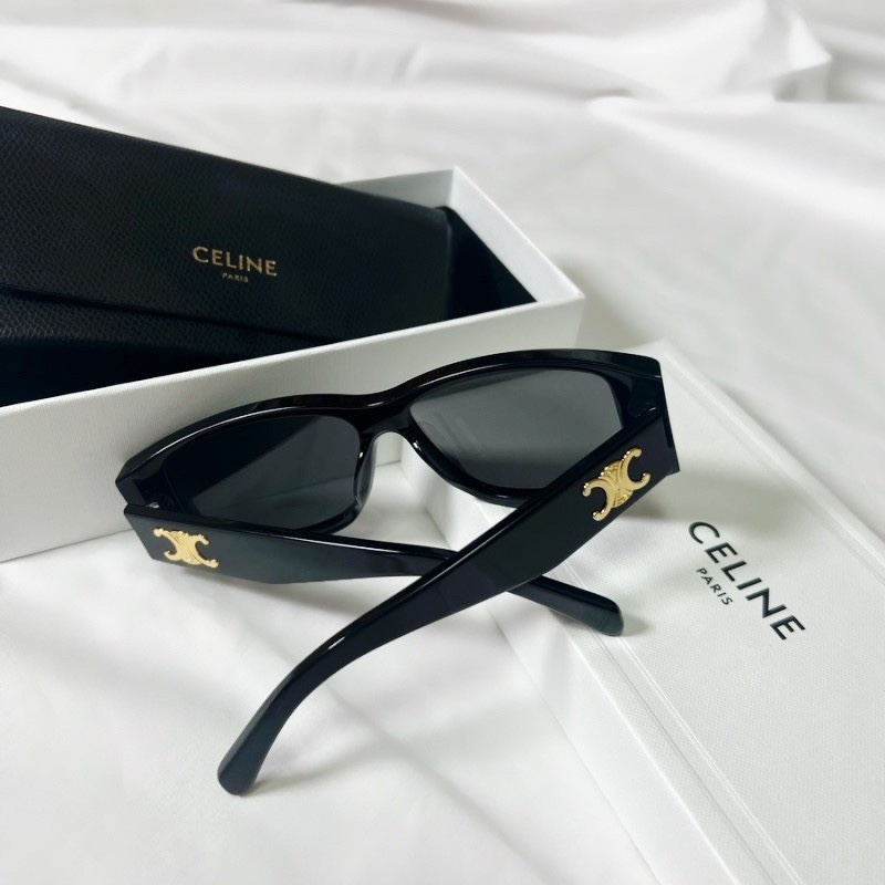 (W) Celine Triomphe 07 Sunglasses in Acetate Black, (W) Celine Triomphe 01 Sunglasses in Acetate Blonde Havana 착용 스타일 - 1