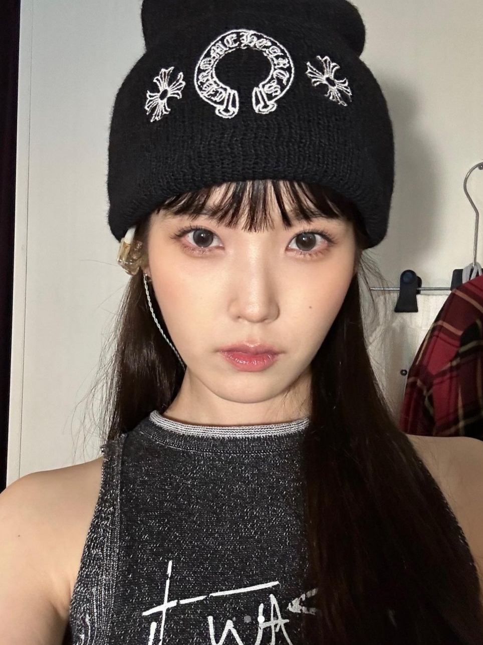 Chrome Hearts Horseshoe Beanie Black 착용 스타일 - 1