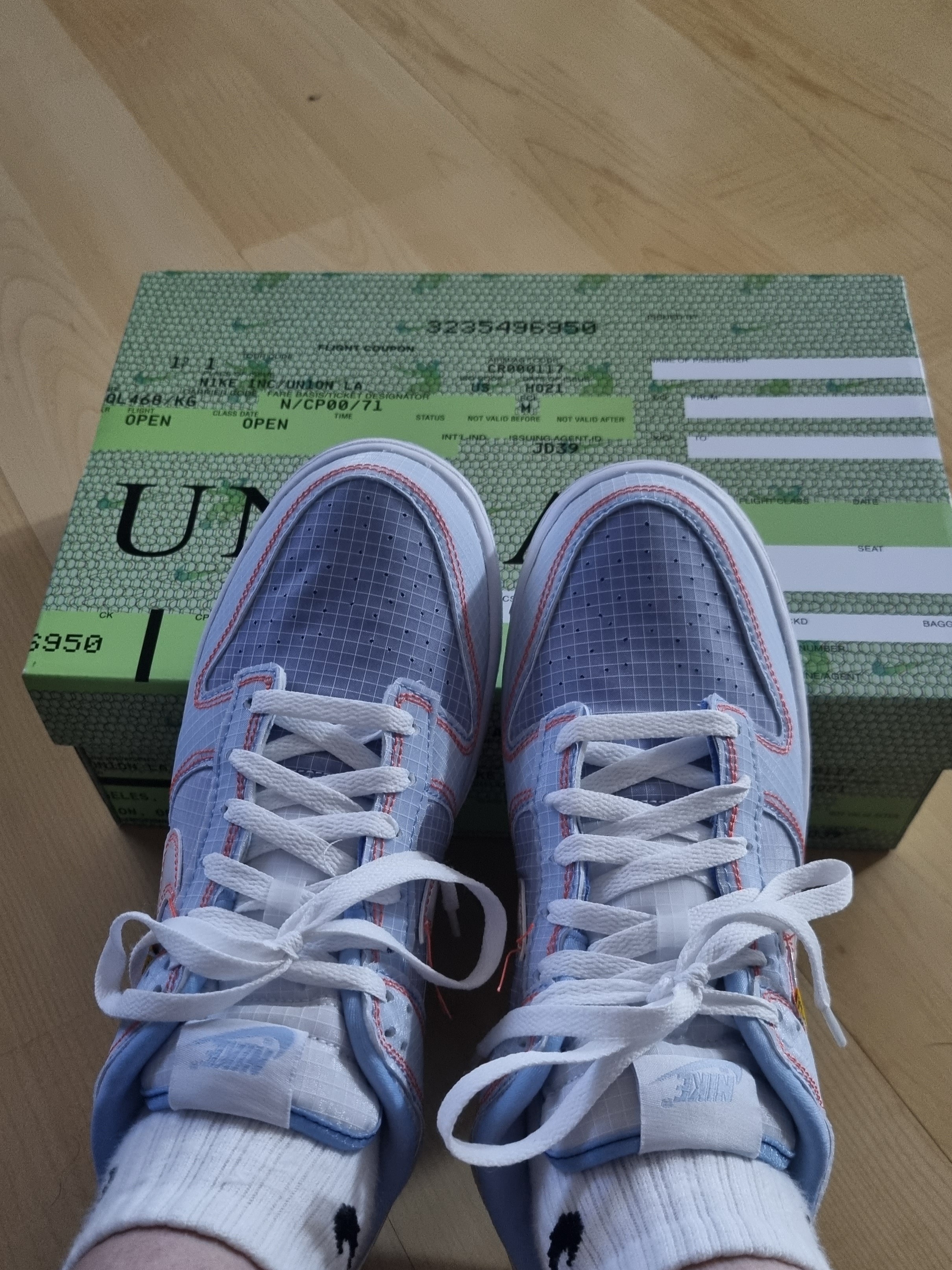 Nike x Union Dunk Low Passport Pack Argon 착용 스타일