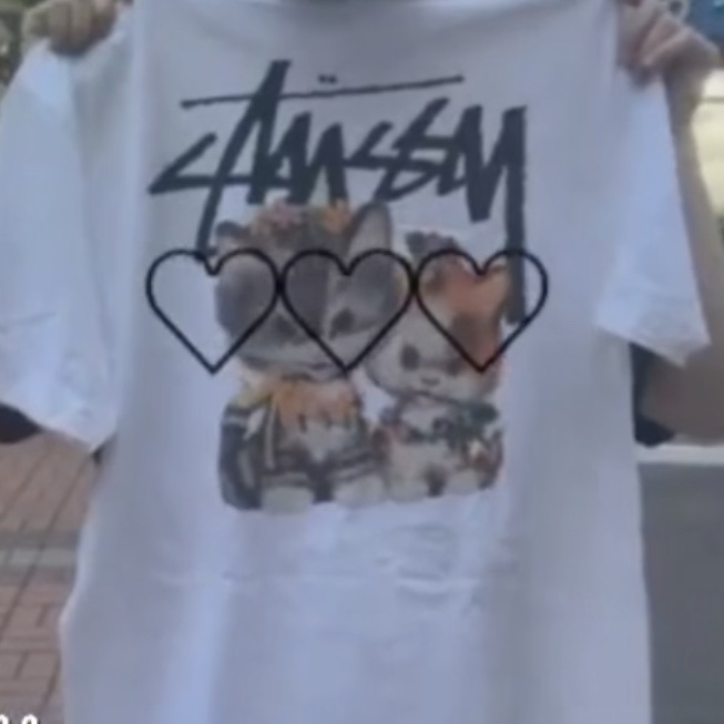 Stussy Kittens T-Shirt White 착용 스타일