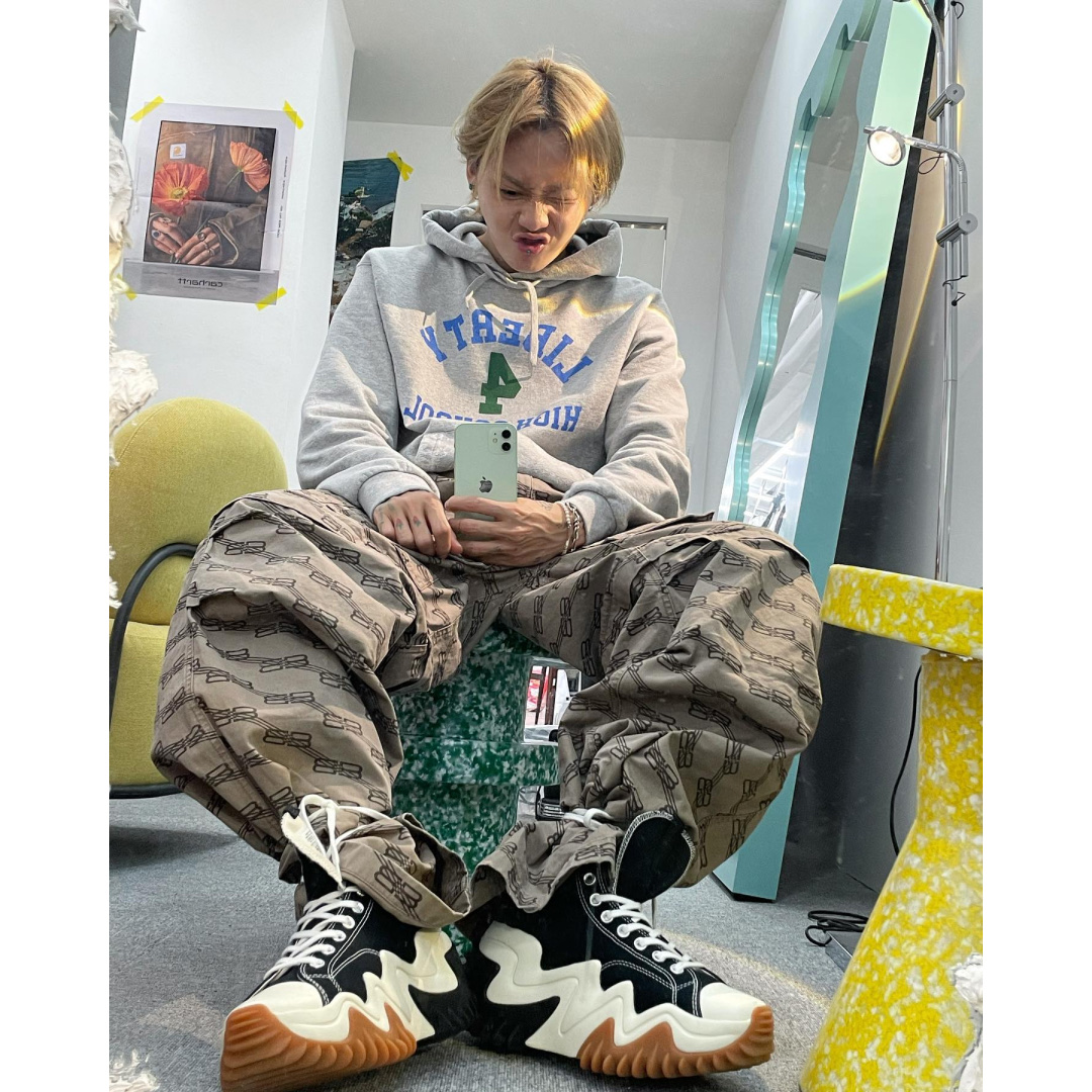 Converse Run Star Motion High Black 착용 스타일 - 2
