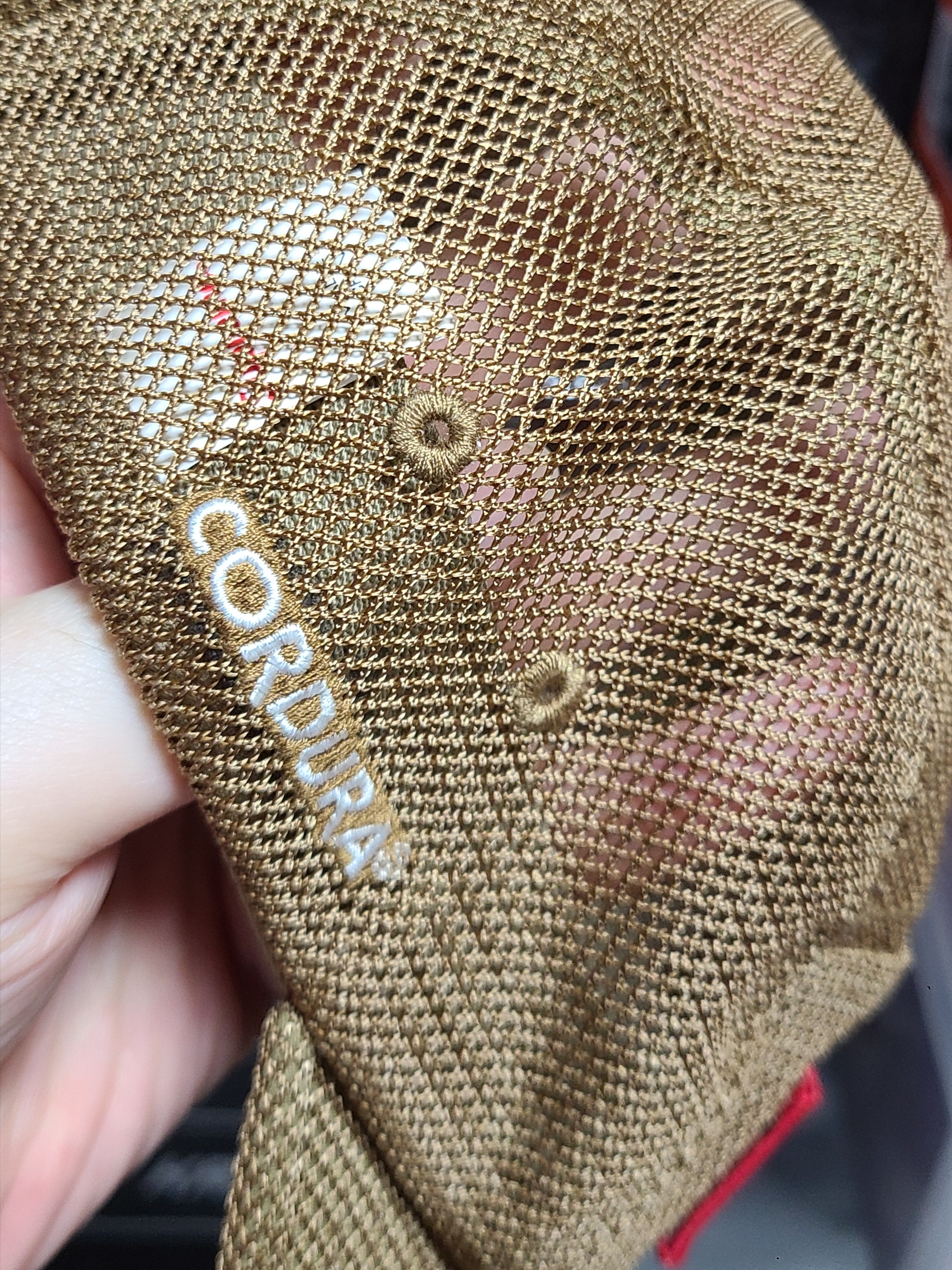 Supreme Mesh Cordura Camp Cap Sand - 23SS 착용 스타일 - 2