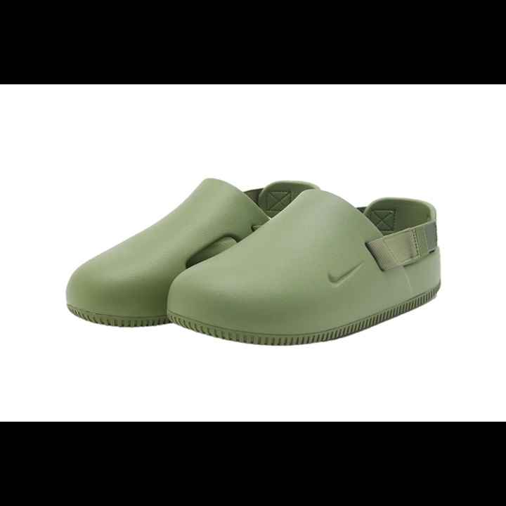 Nike Calm Mule Oil Green, Nike Calm Mule Black 착용 스타일 - 2