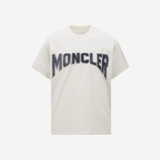몽클레르 로고 티셔츠 오프 화이트 - 23SS
