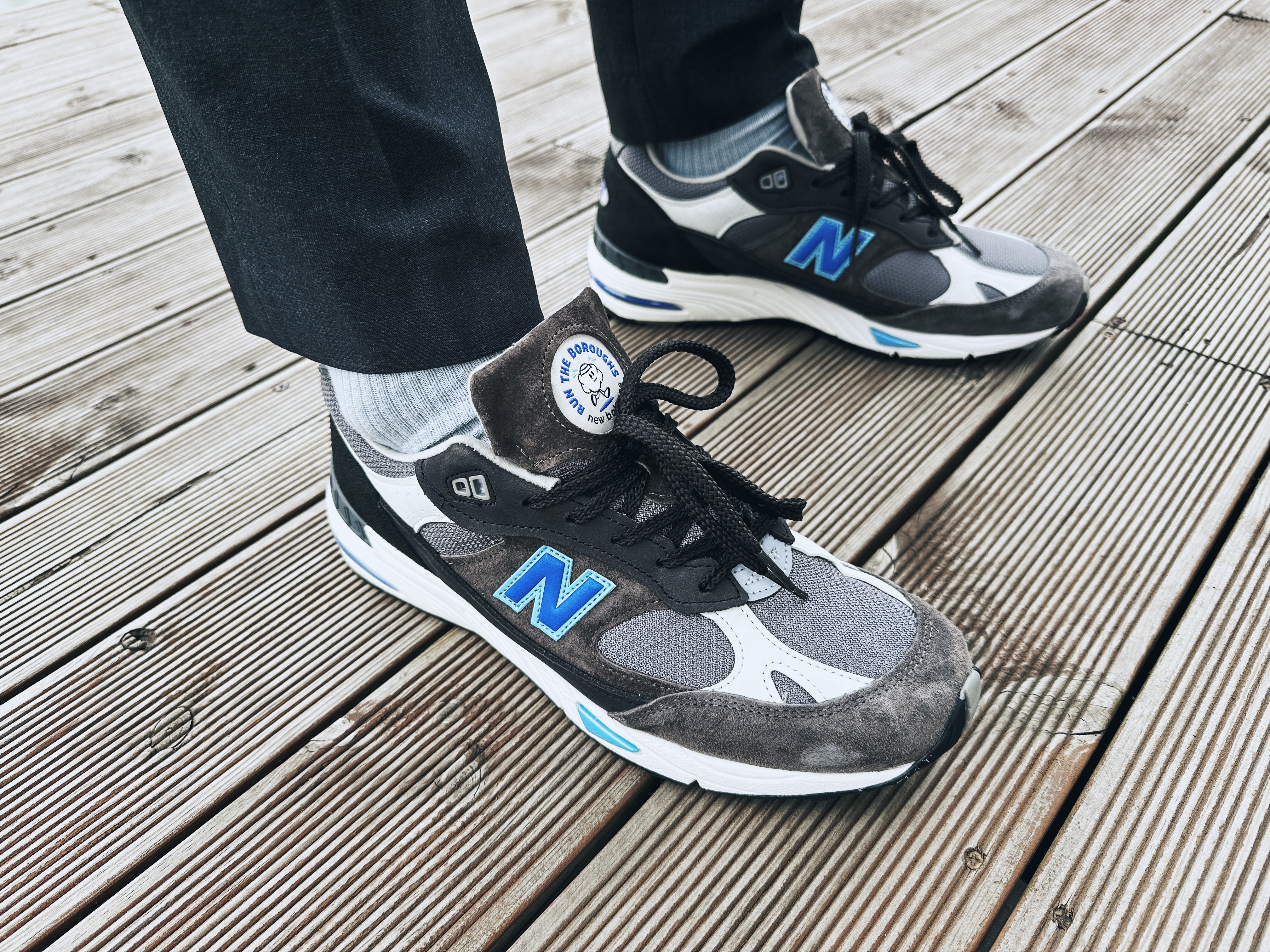 New Balance x Run the Boroughs 991 Made in UK Grey 착용 스타일 - 1