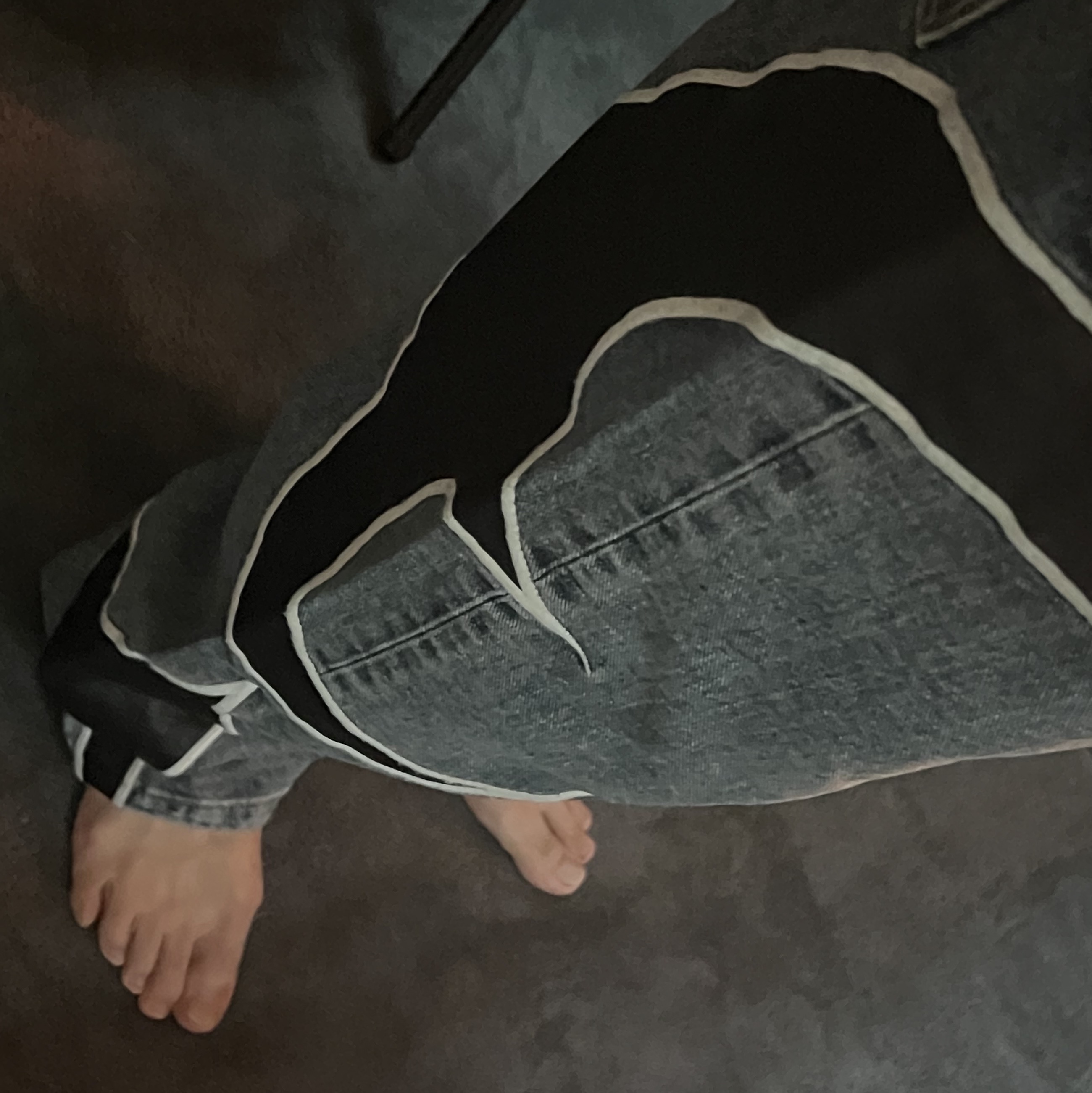 Thug Club Leather Washing Pants Denim 착용 스타일 - 2