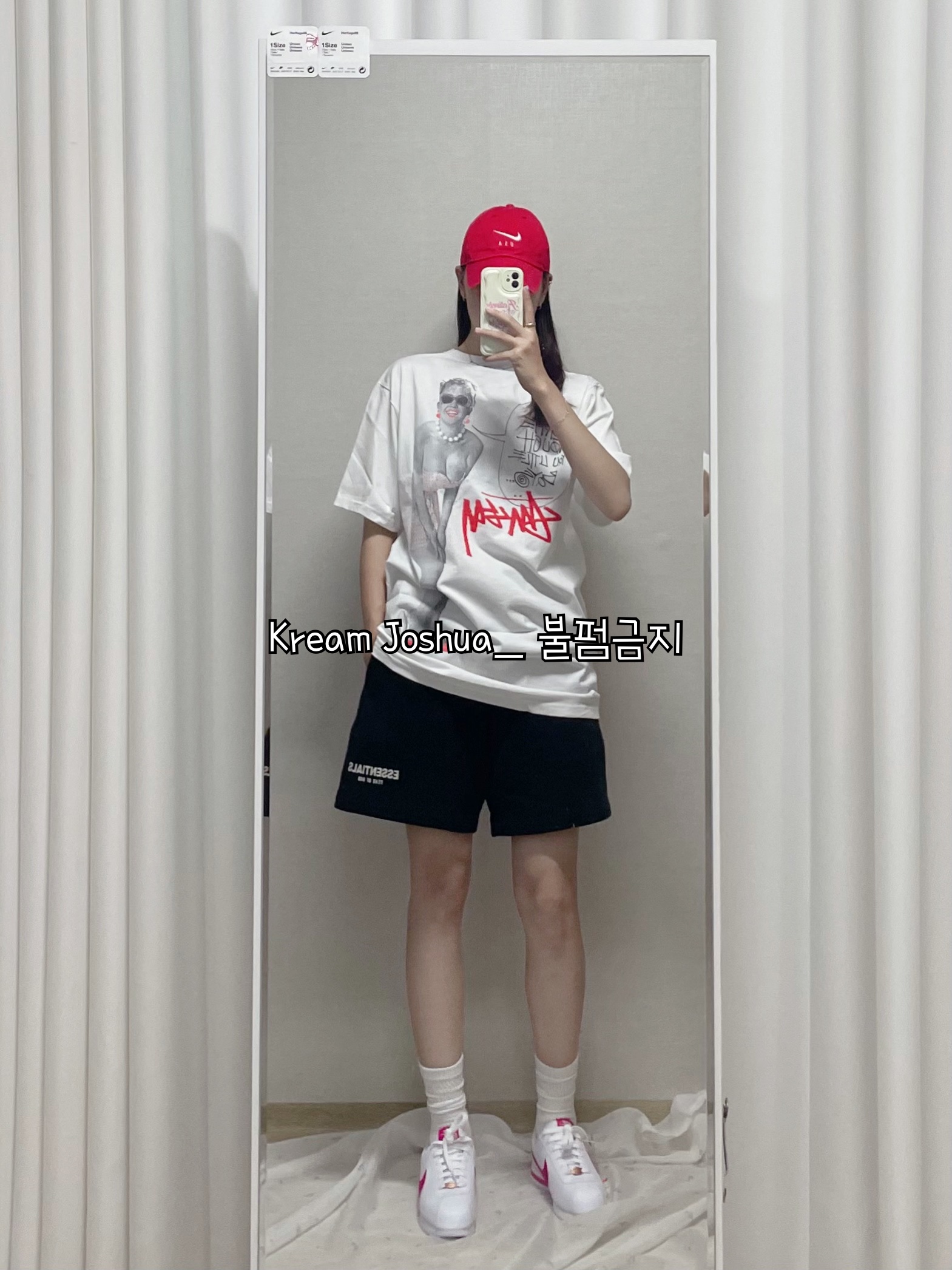 Stussy Skate Tough T-Shirt Black, (GS) Nike Cortez Basic SL White Pink Prime 착용 스타일 - 3