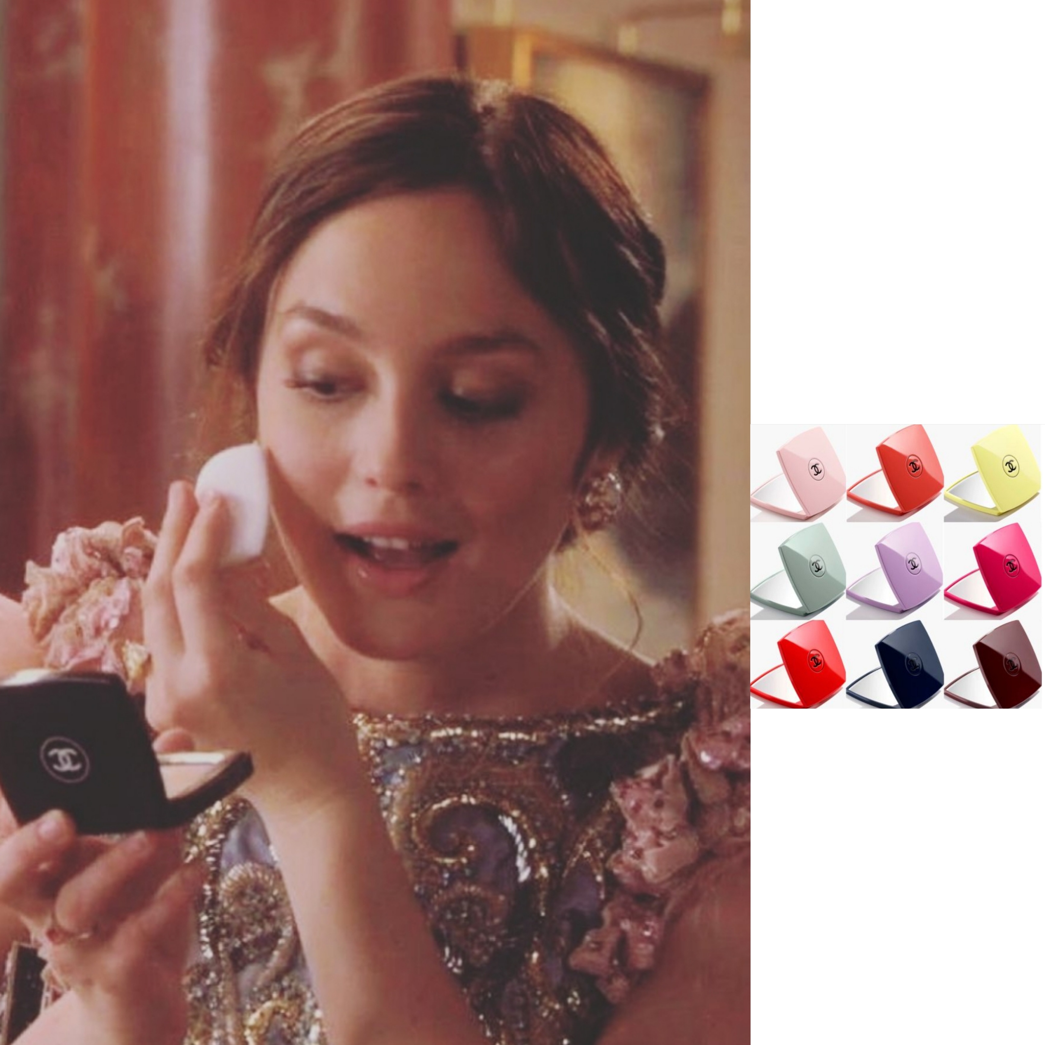 Chanel Codes Couleur Limited Edition Miroir Double Facettes 111 Ballerina, Chanel Codes Couleur Limited Edition Miroir Double Facettes 135 Immortelle 착용 스타일