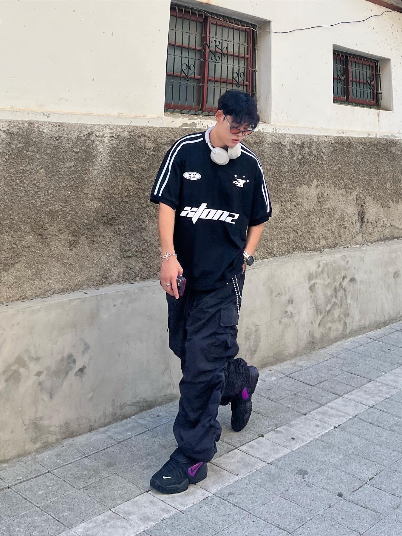 Nike x Ambush Air Adjust Force SP Black and Psychic Purple 착용 스타일