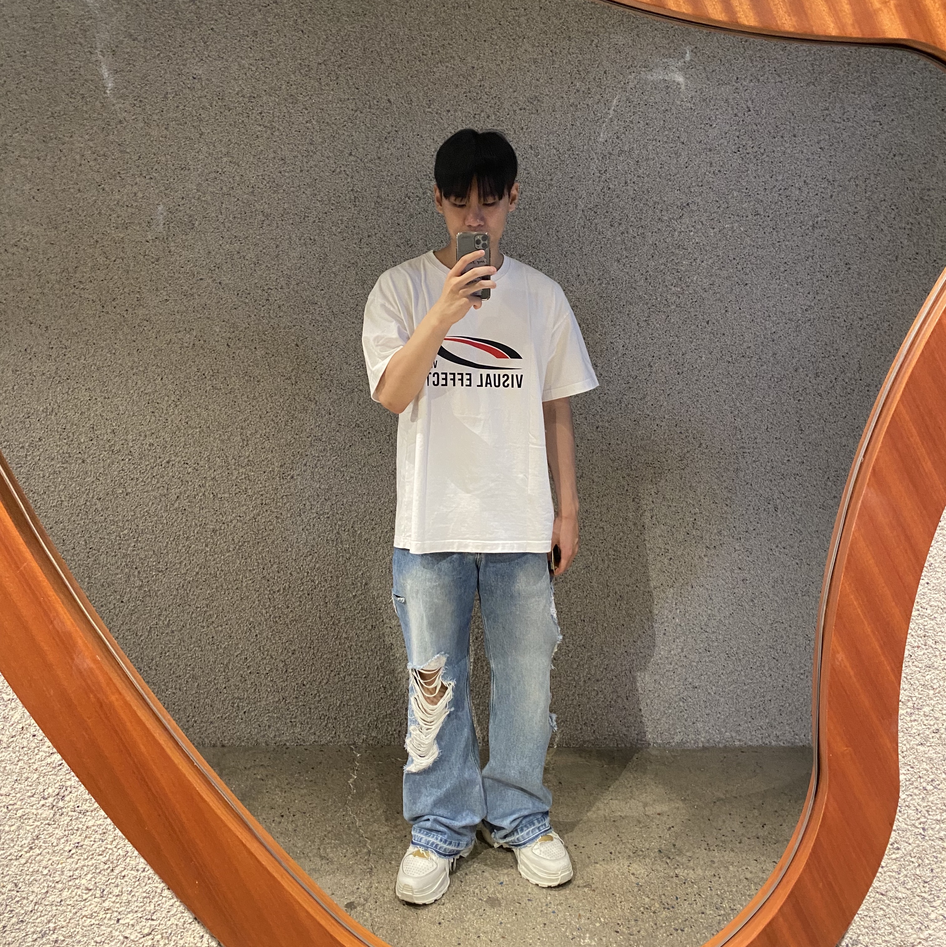 Maison Margiela Low-top Retro Fit Sneakers White 착용 스타일
