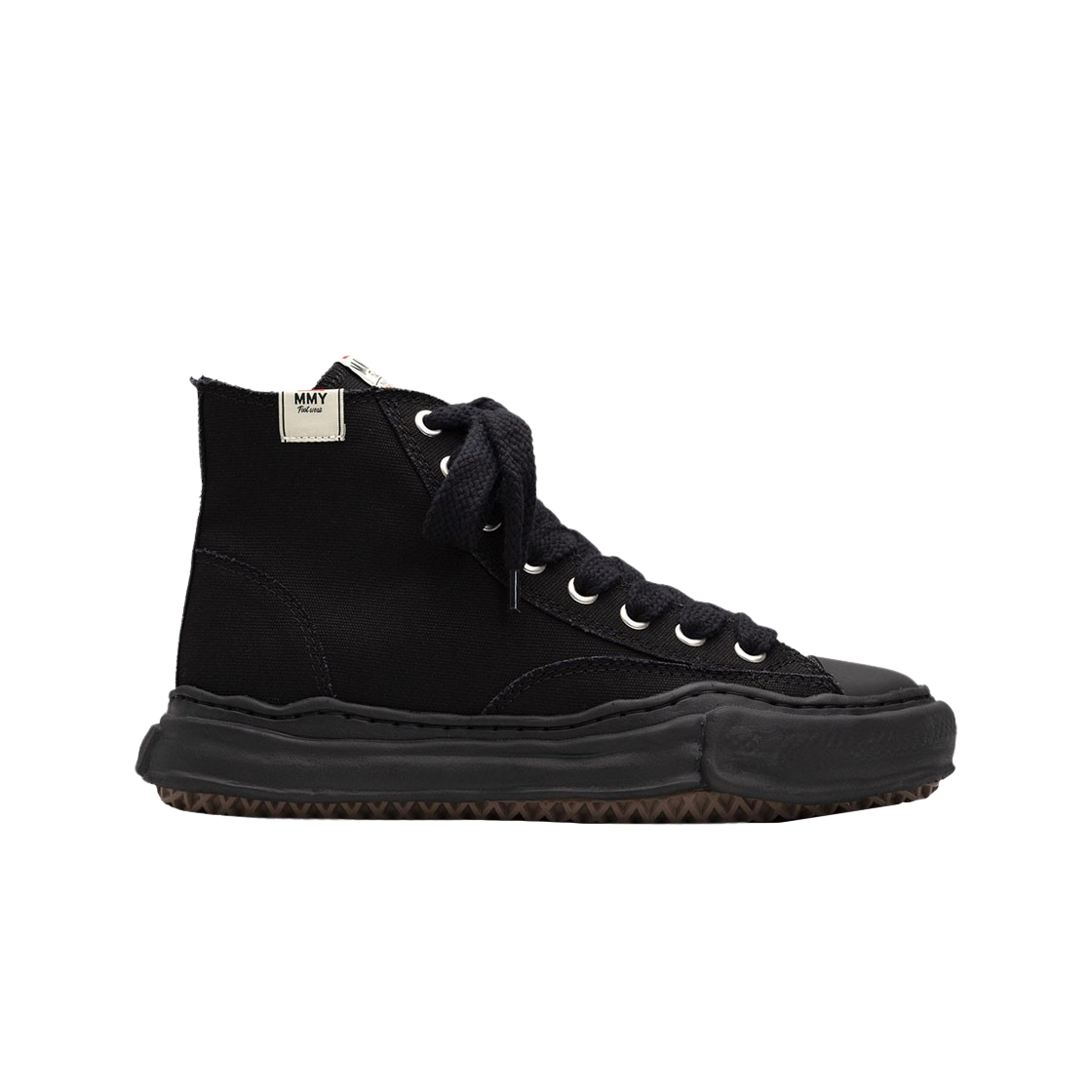 메종 미하라 야스히로 피터슨 OG 솔 캔버스 하이탑 스니커즈 블랙 블랙(Maison Mihara Yasuhiro Peterson OG Sole Canvas High-top Sneakers Black Black)