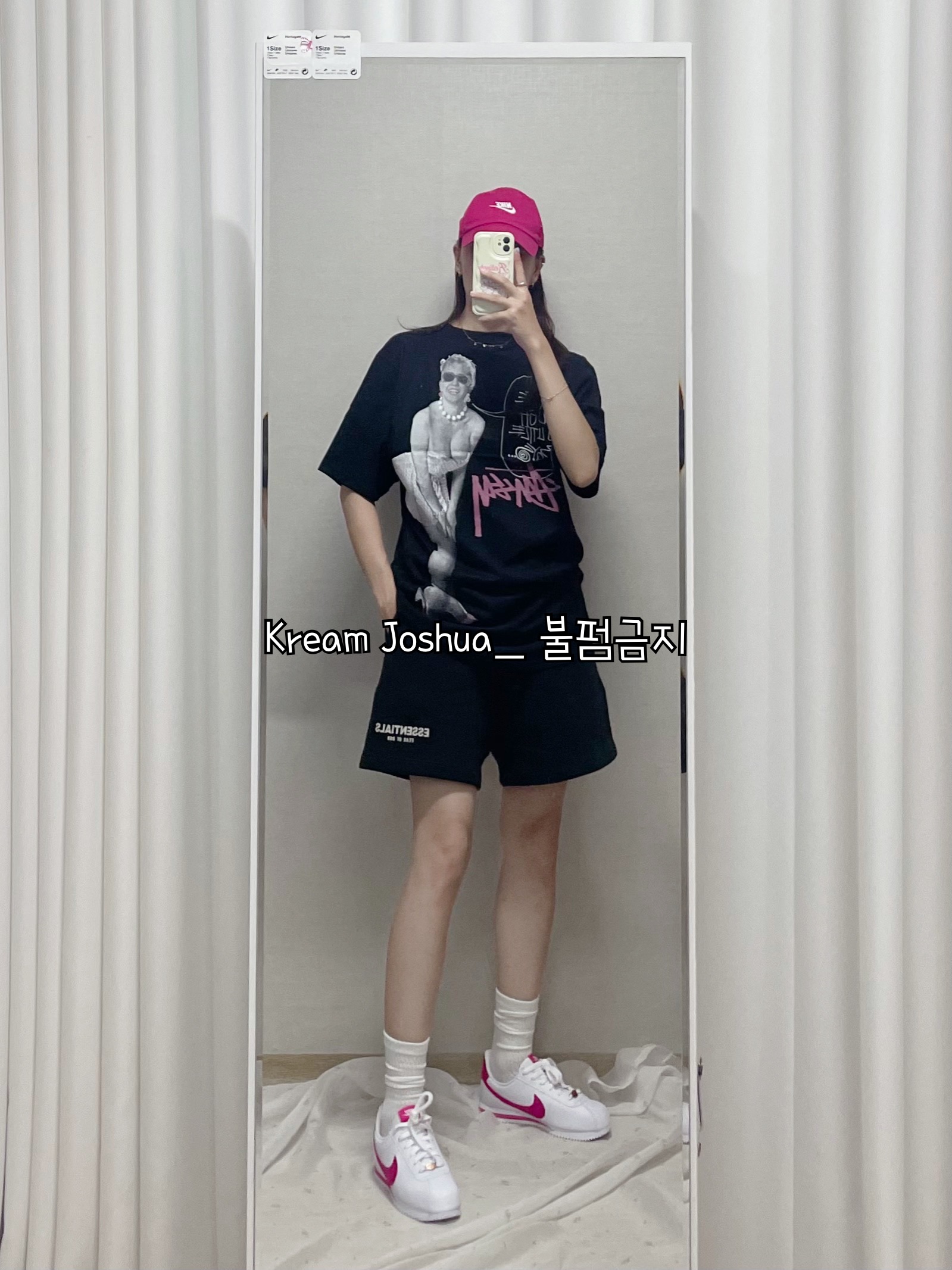 Stussy Skate Tough T-Shirt Black, (GS) Nike Cortez Basic SL White Pink Prime 착용 스타일 - 1