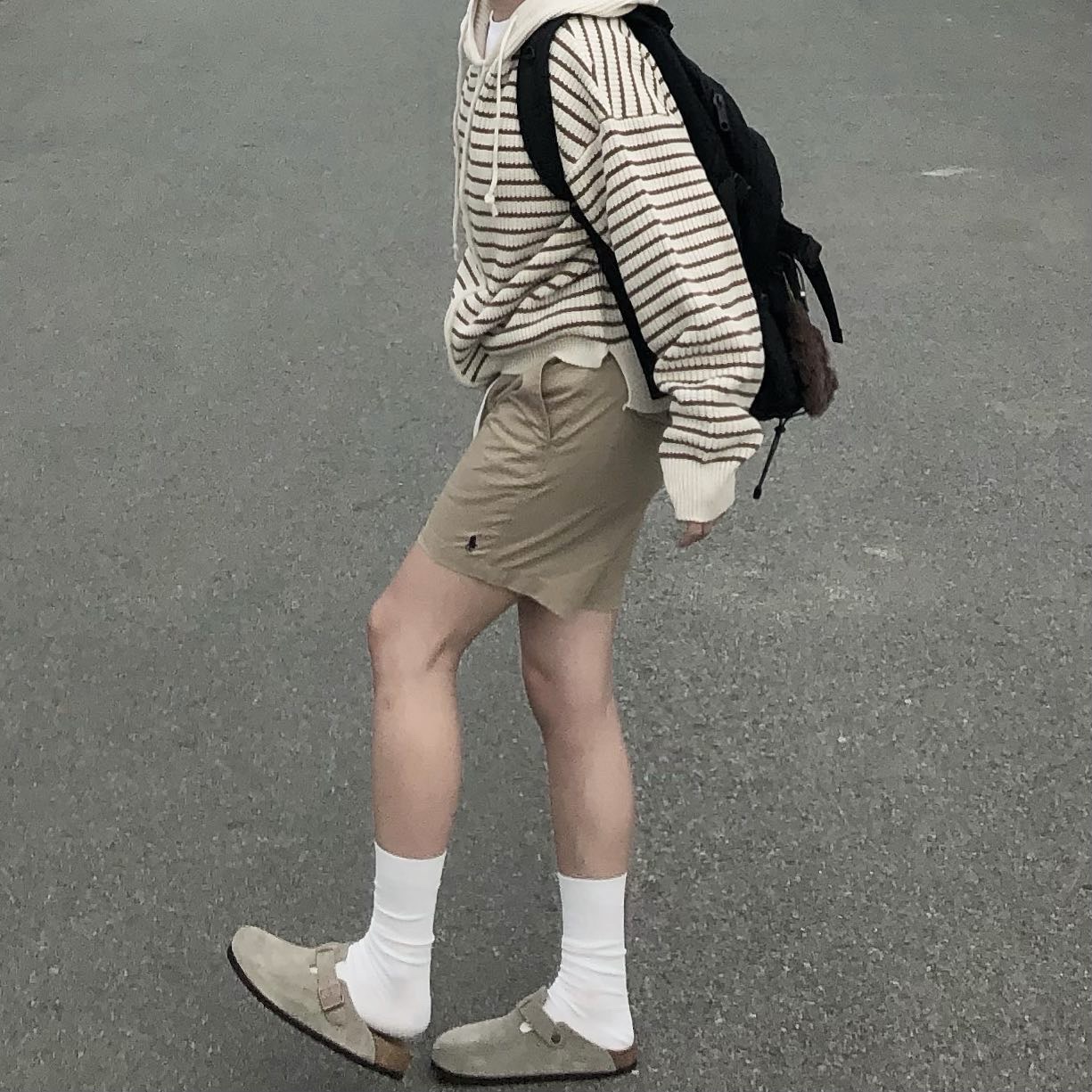 Birkenstock Boston Soft Footbed Taupe - Regular 착용 스타일 - 5