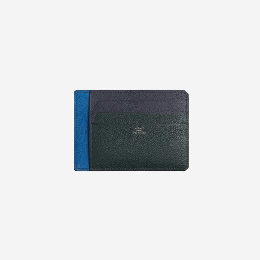 에르메스 시티 8CC 컬러블록 카드 홀더 에버컬러 & 베르 티티엔 블루 뉘 블루 드 프랑스