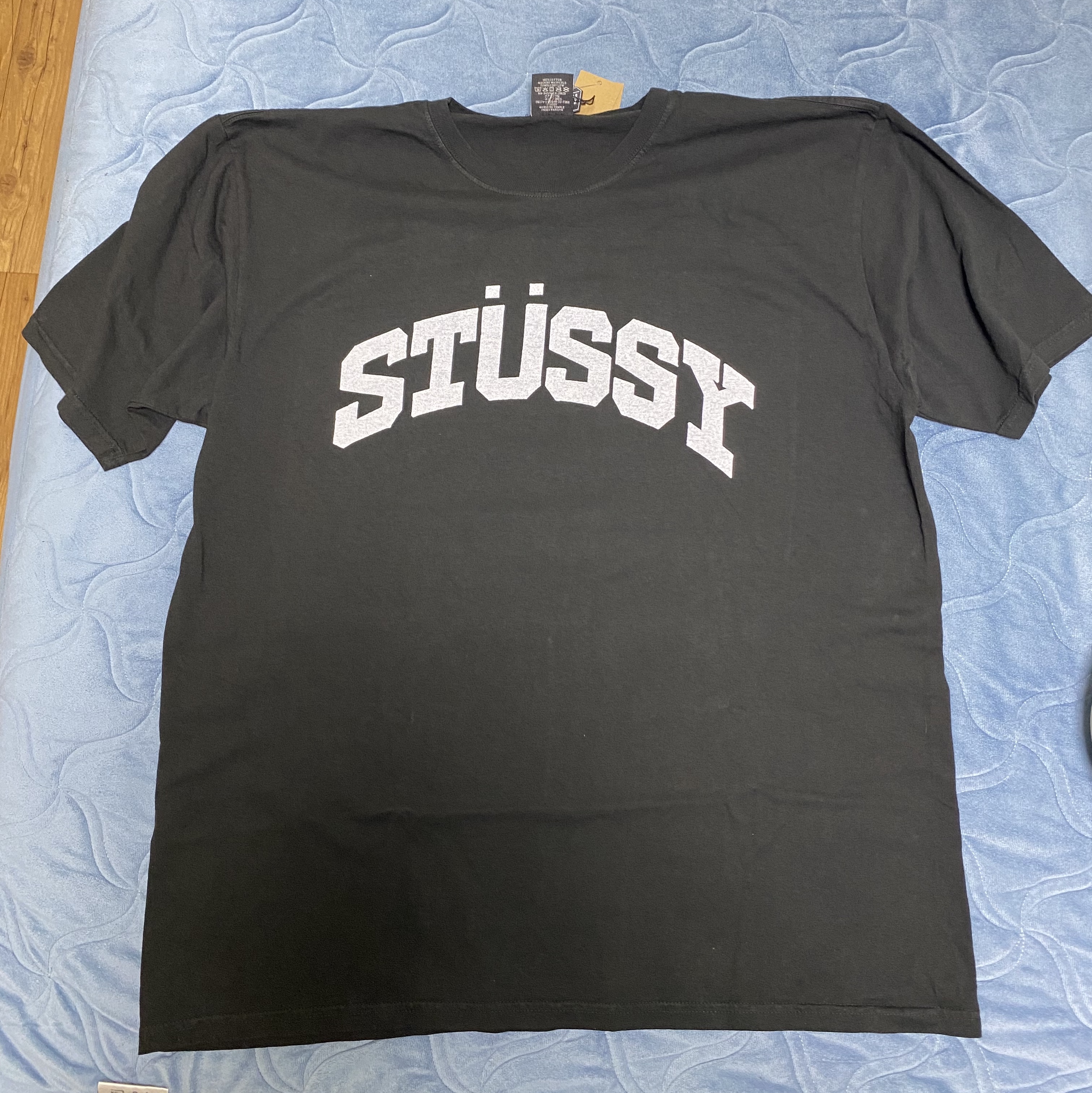 Stussy Block Sport Pigment Dyed T-Shirt Black 착용 스타일