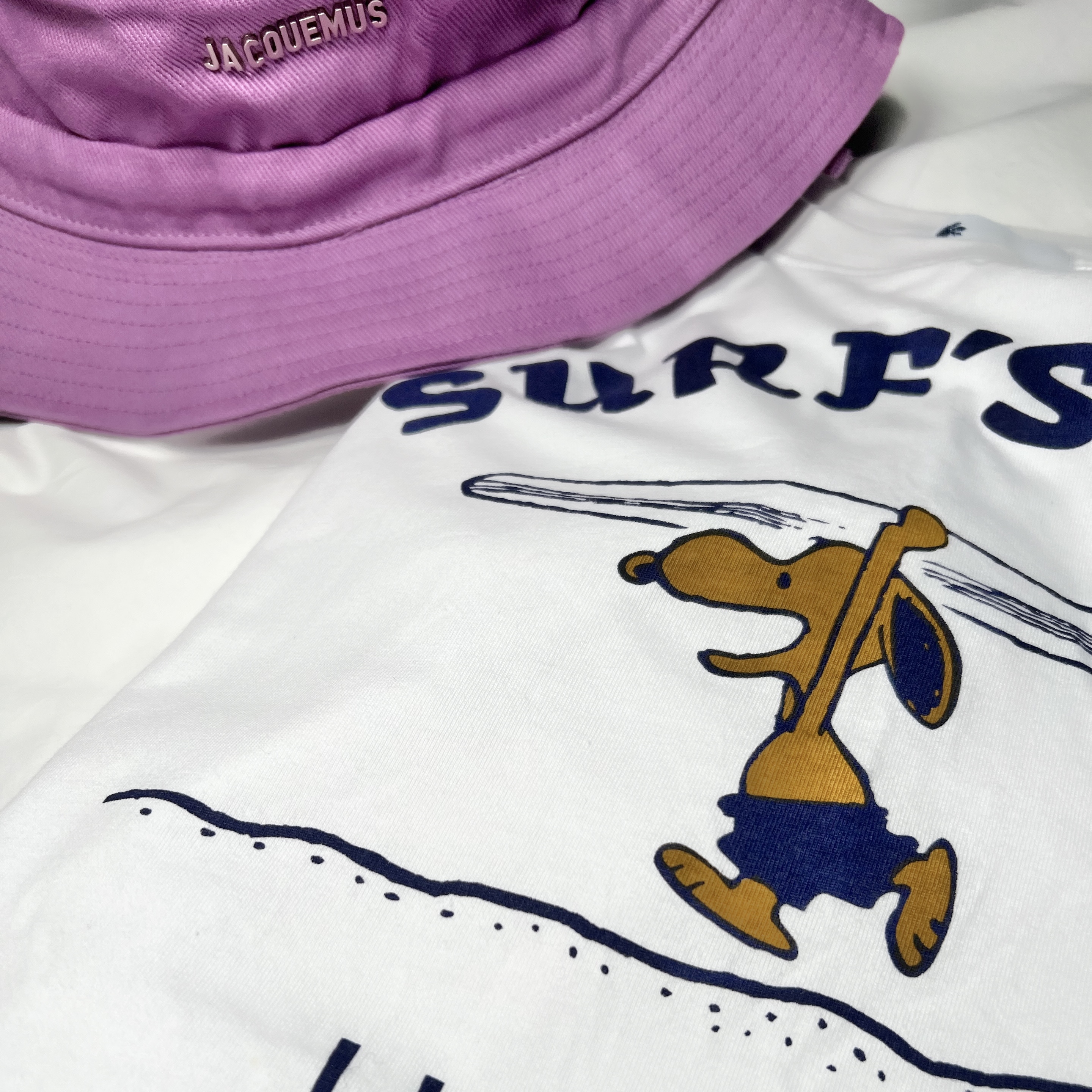 Jacquemus Le Bob Gadjo Knotted Bucket Hat Lilac 착용 스타일 - 3
