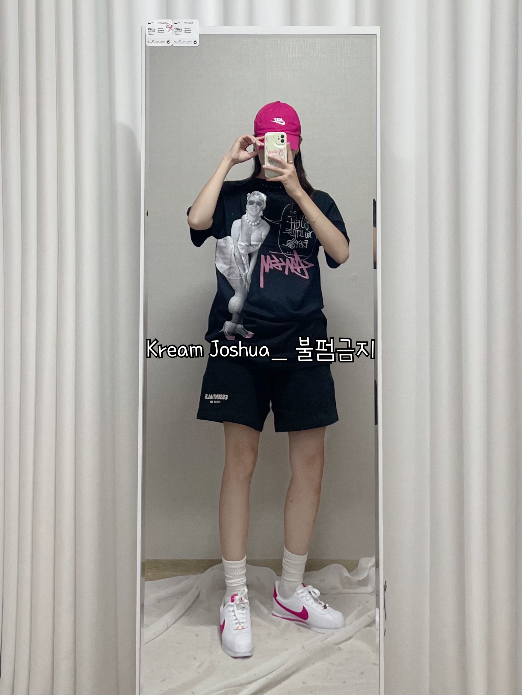 Stussy Skate Tough T-Shirt Black, (GS) Nike Cortez Basic SL White Pink Prime 착용 스타일 - 2